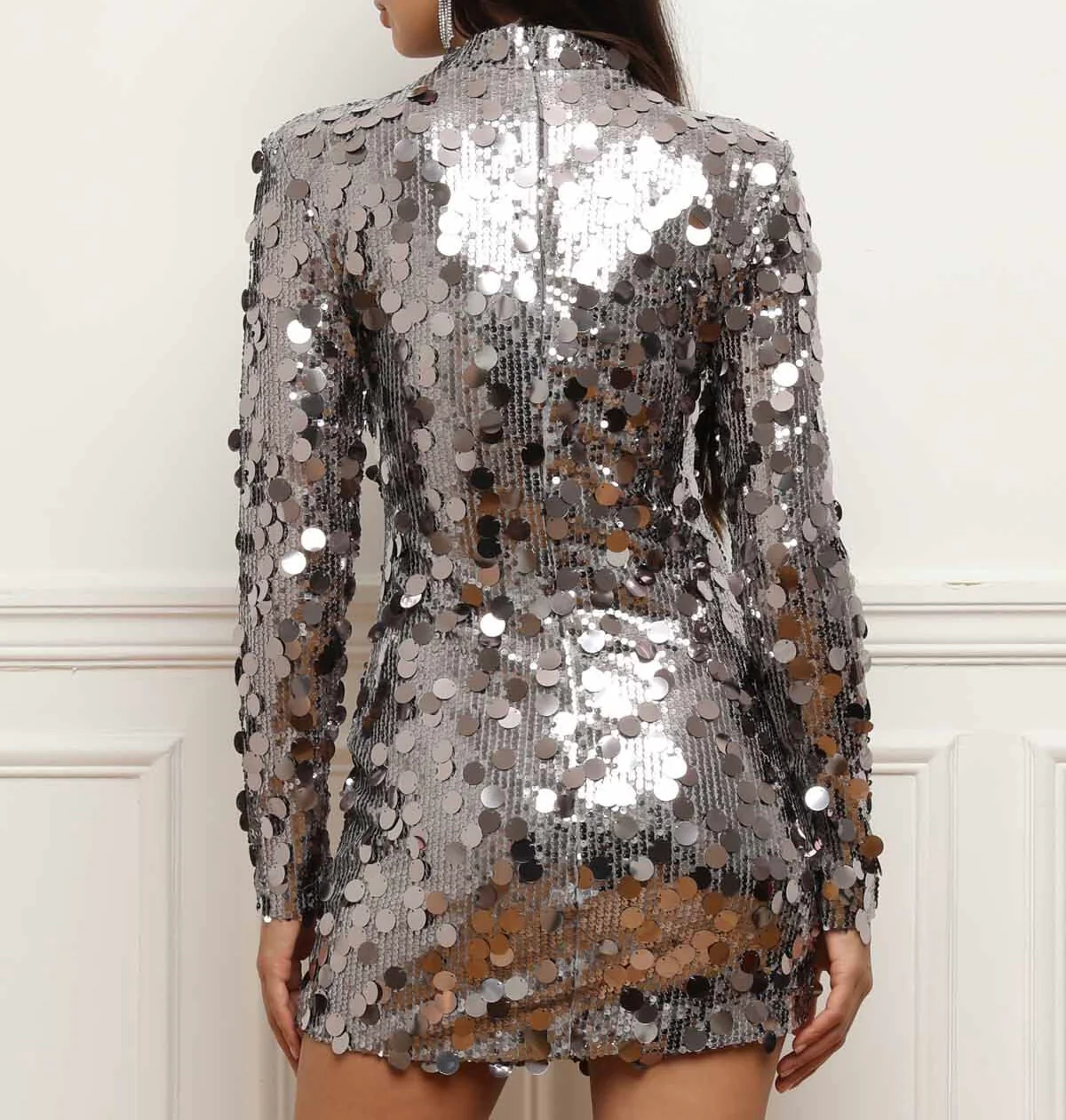 Black Diamond Mini Dress mit Schulterpolster - Image 6