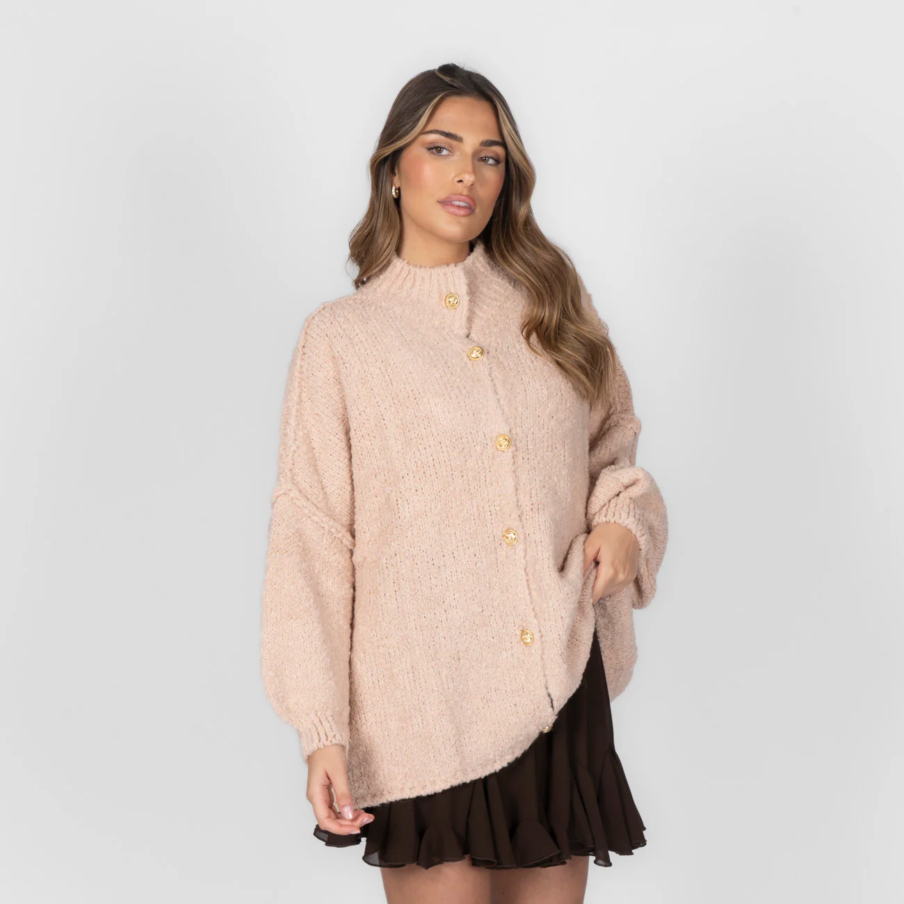Bouclé Oversized Cardigan "CozyGlam" - Image 31