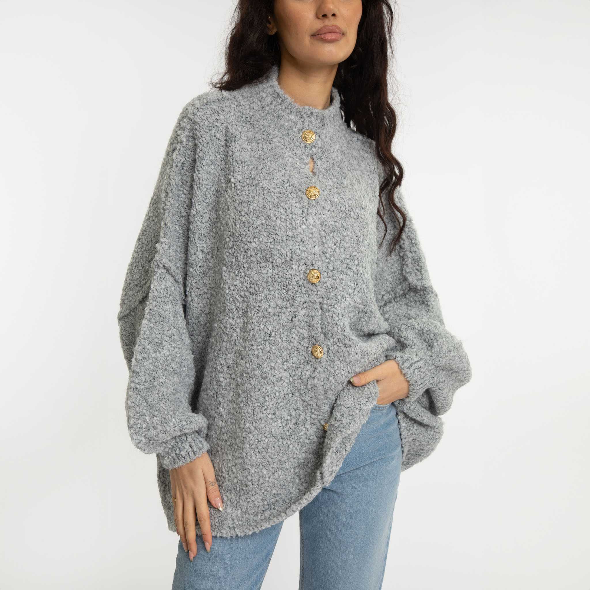 Bouclé Oversized Cardigan "CozyGlam" - Image 37