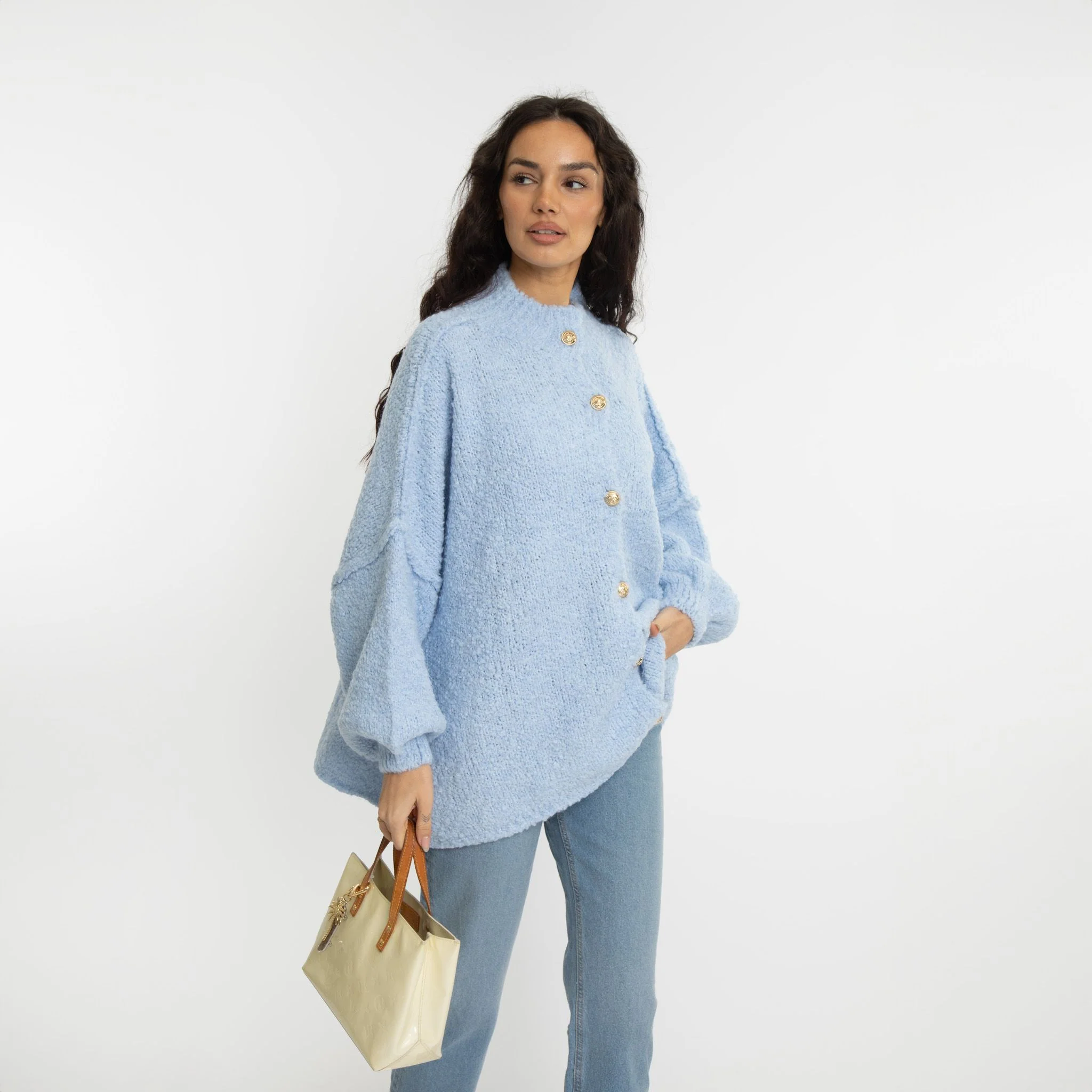 Bouclé Oversized Cardigan "CozyGlam" - Image 41