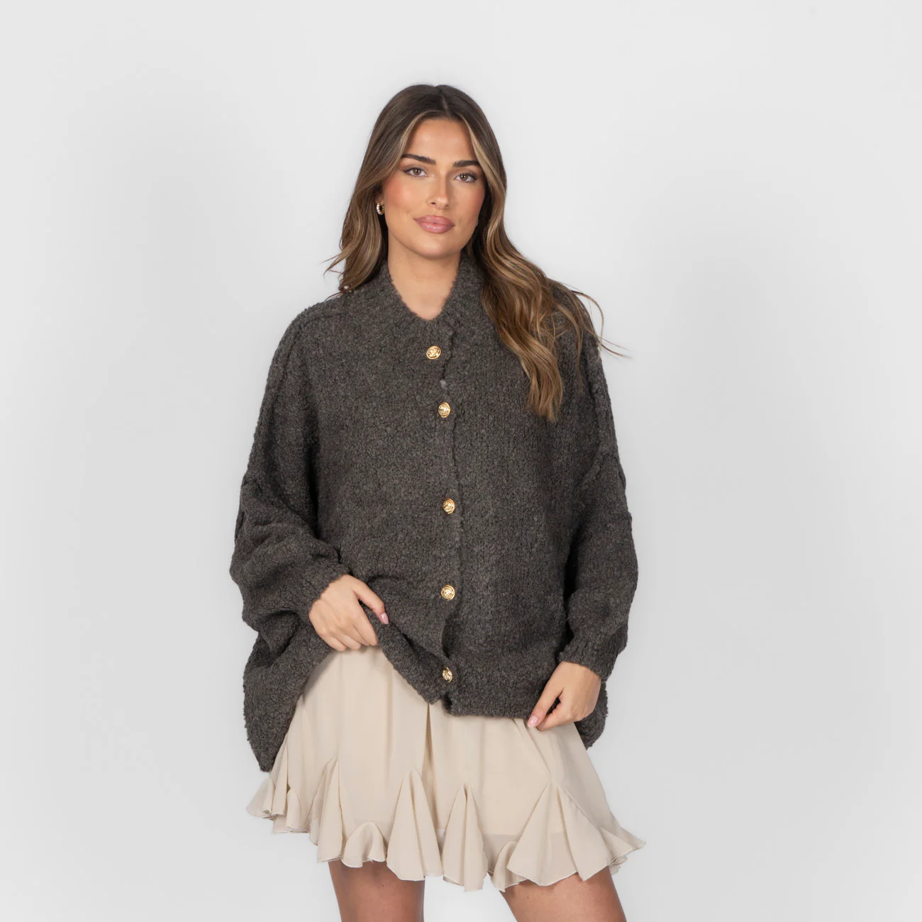 Bouclé Oversized Cardigan "CozyGlam" - Image 8