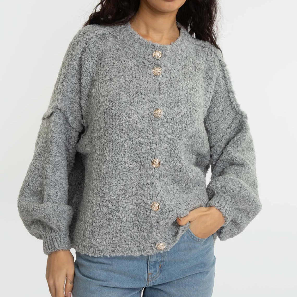 Bouclé Oversized Cardigan Short "CozyGlam" - Image 17