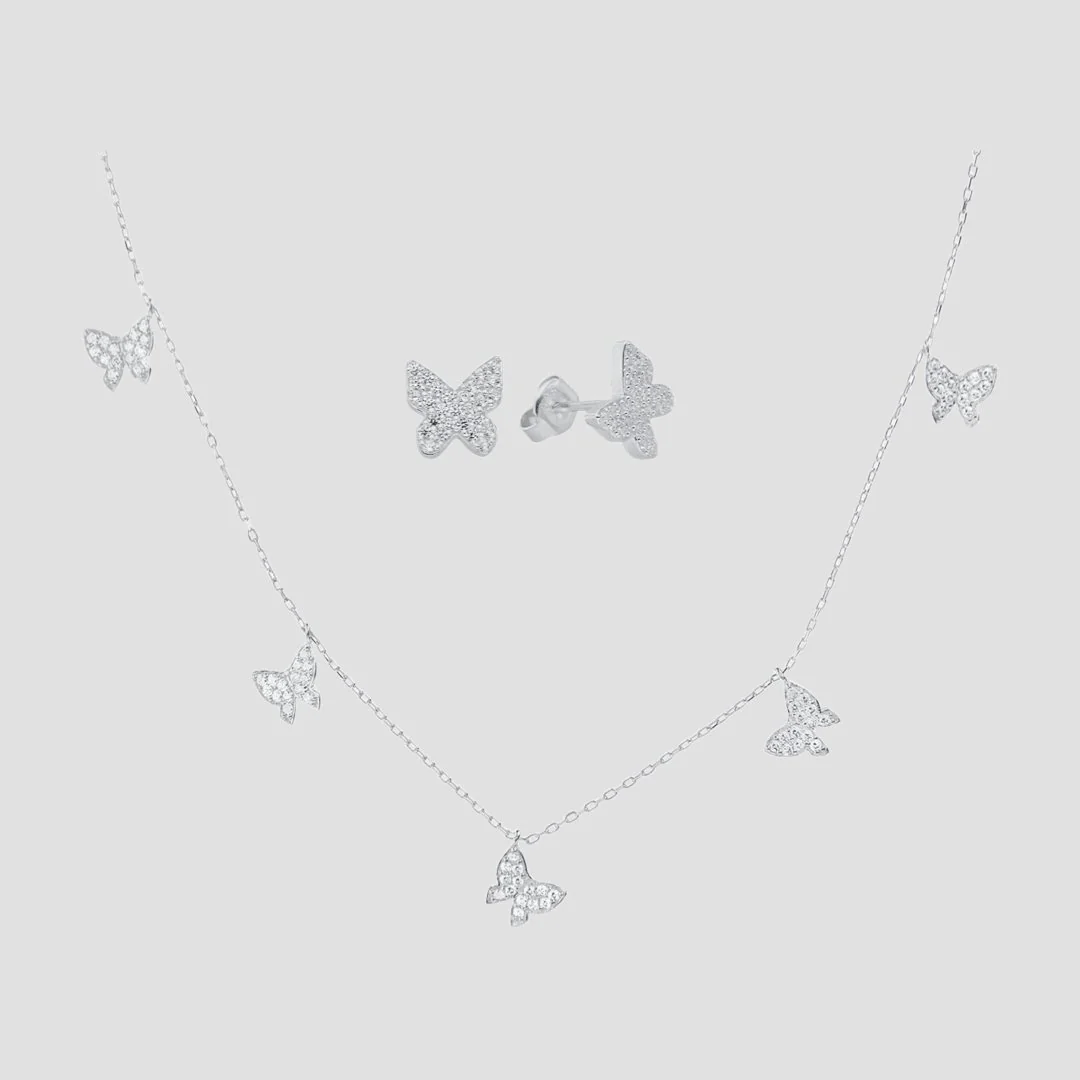 Butterfly Chain & Butterfly Ohrring Set - Image 2