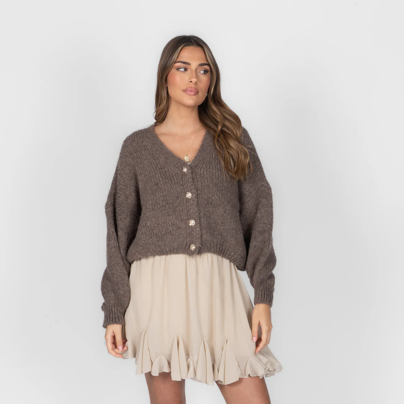 CozyGlam Oversize V-Cardigan Short - Image 11