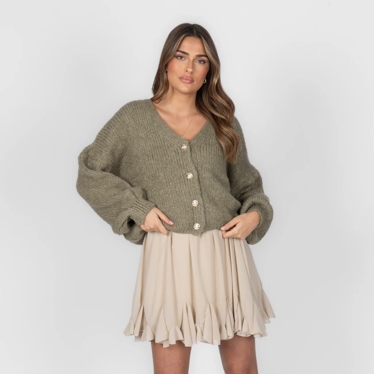 CozyGlam Oversize V-Cardigan Short - Image 30