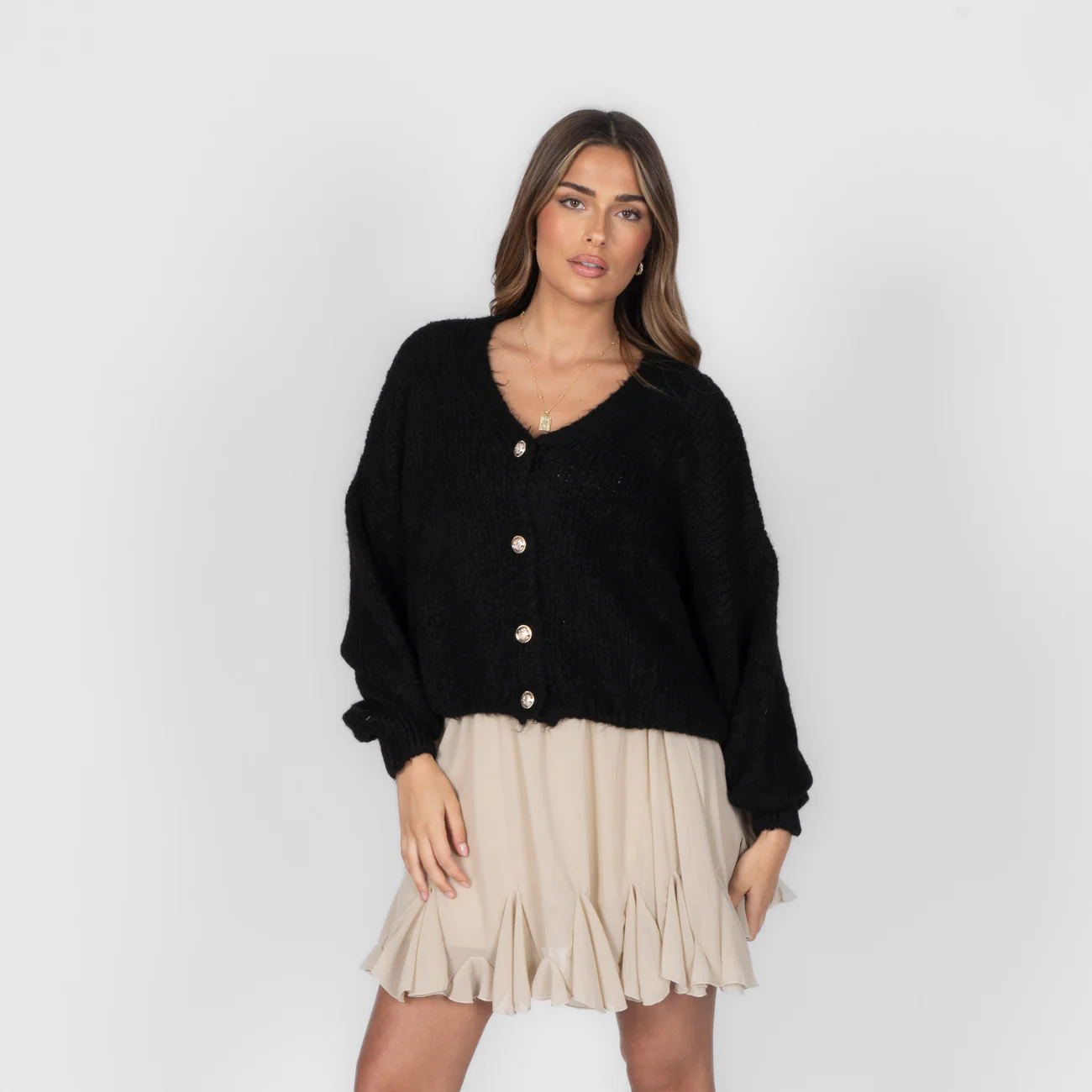 CozyGlam Oversize V-Cardigan Short - Image 33