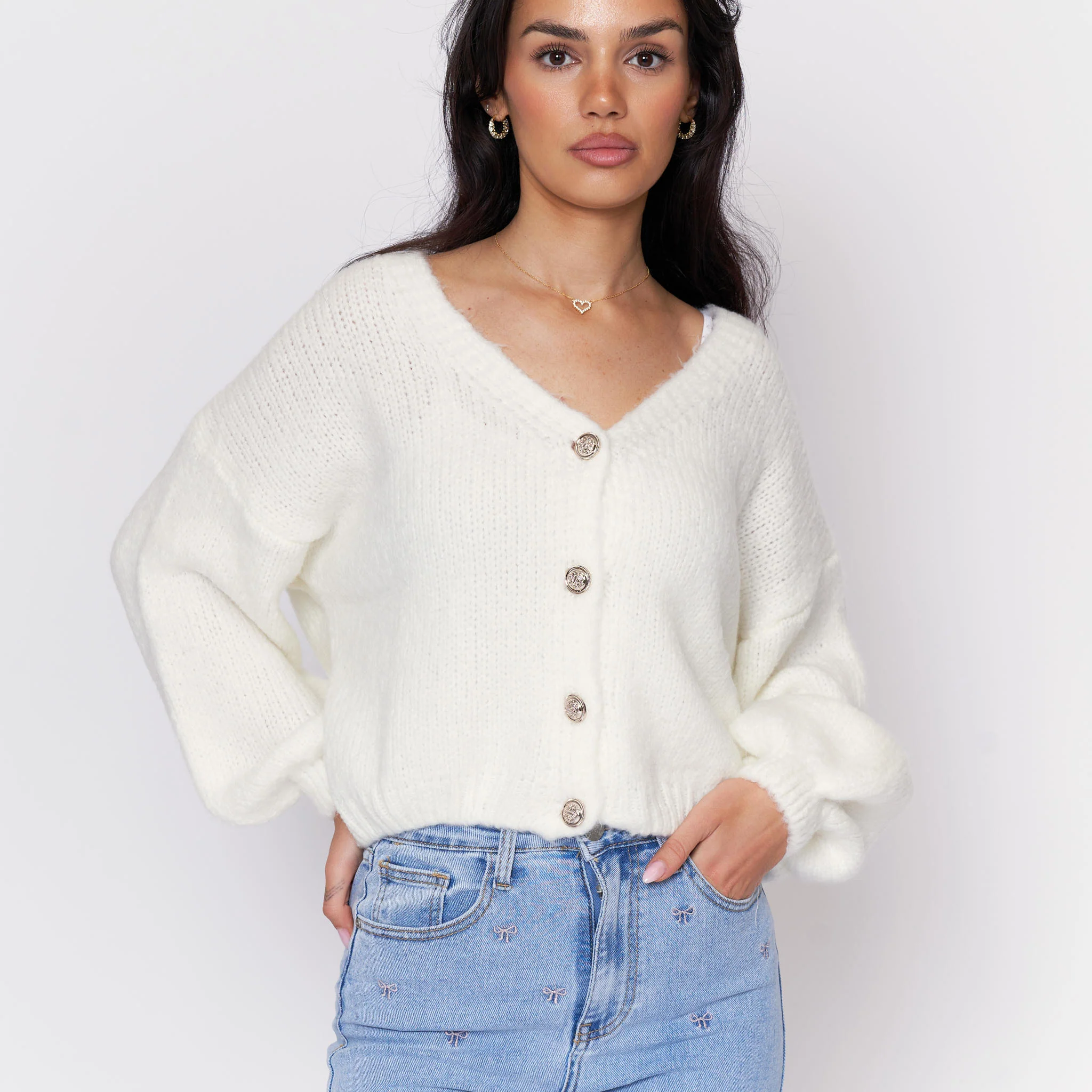 CozyGlam Oversize V-Cardigan Short - Image 35