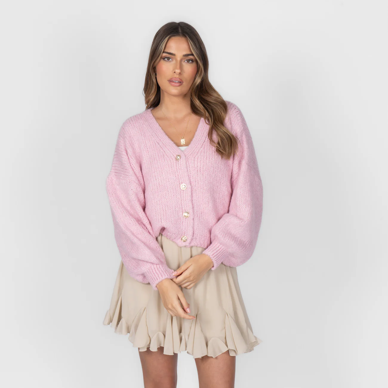 CozyGlam Oversize V-Cardigan Short - Image 6