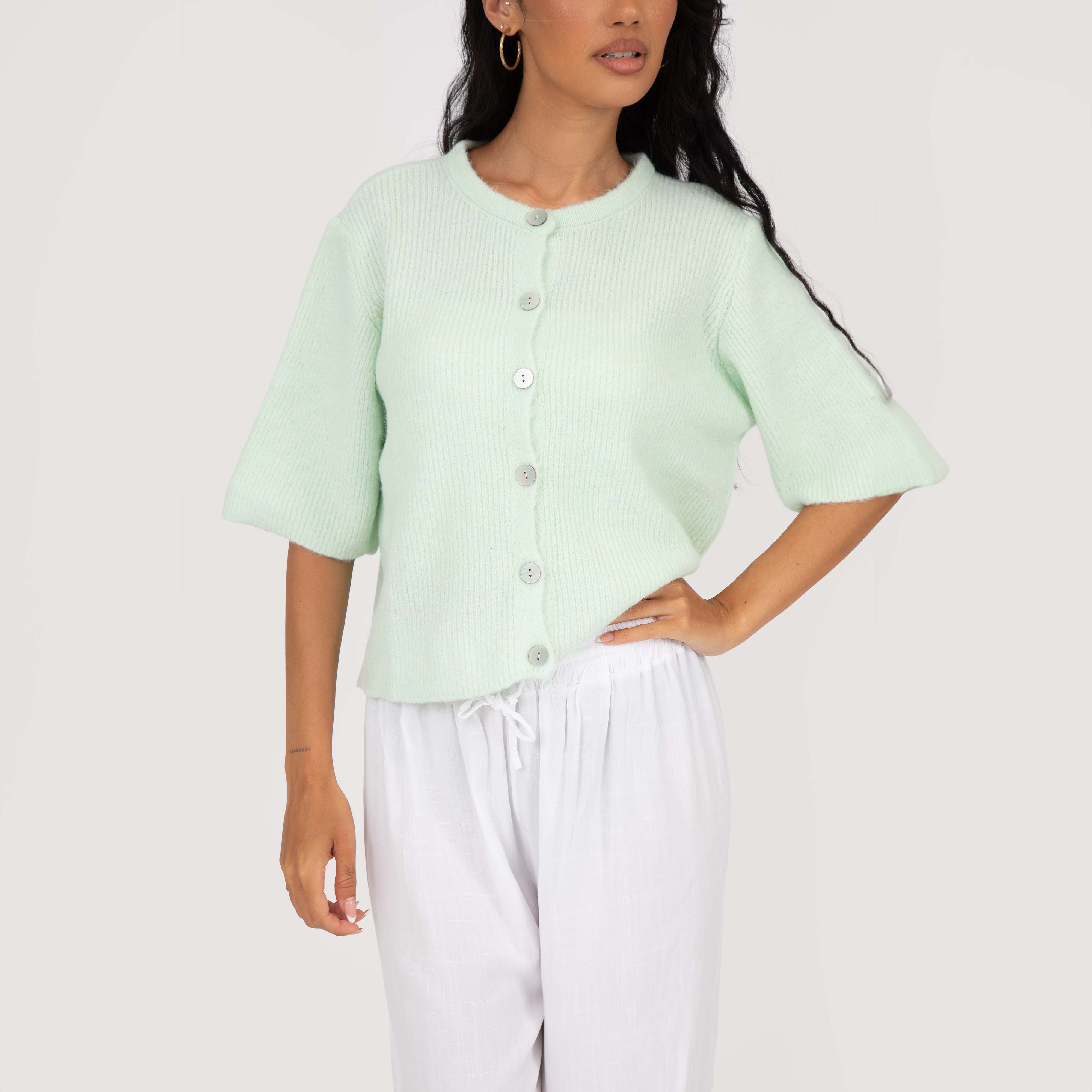 Kurzarm-Strickcardigan - Image 39