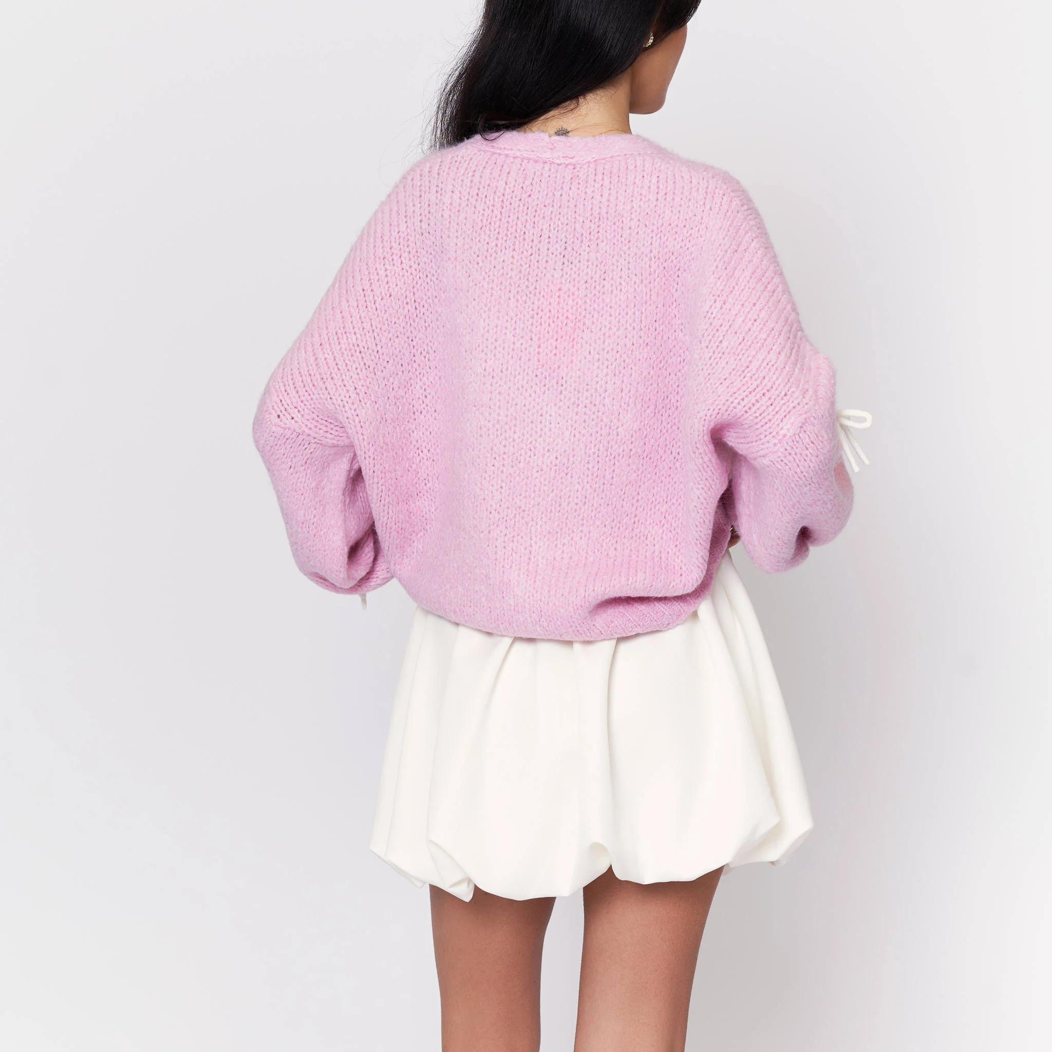 Oversize Mini Schleifen Cardigan - Image 11