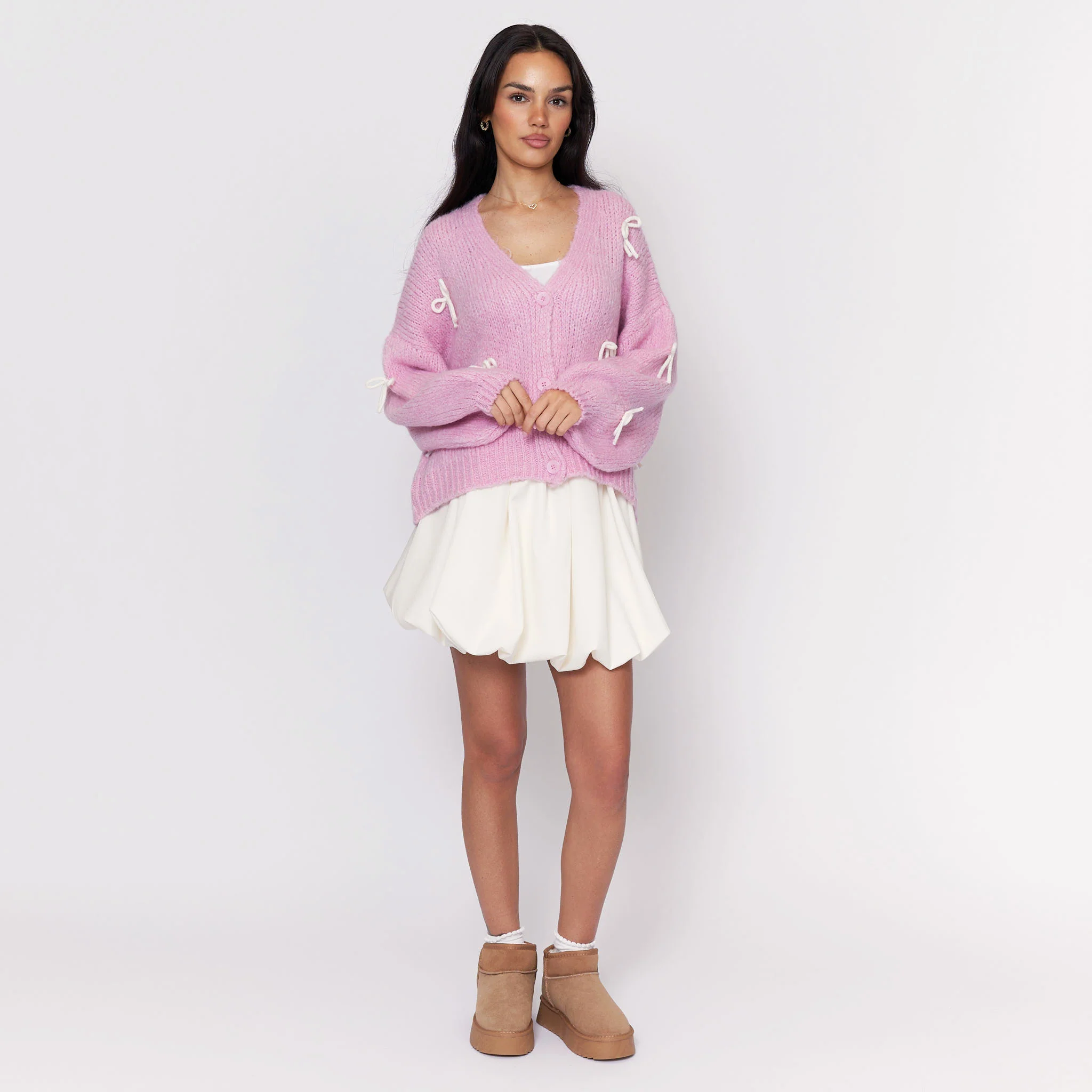 Oversize Mini Schleifen Cardigan - Image 14