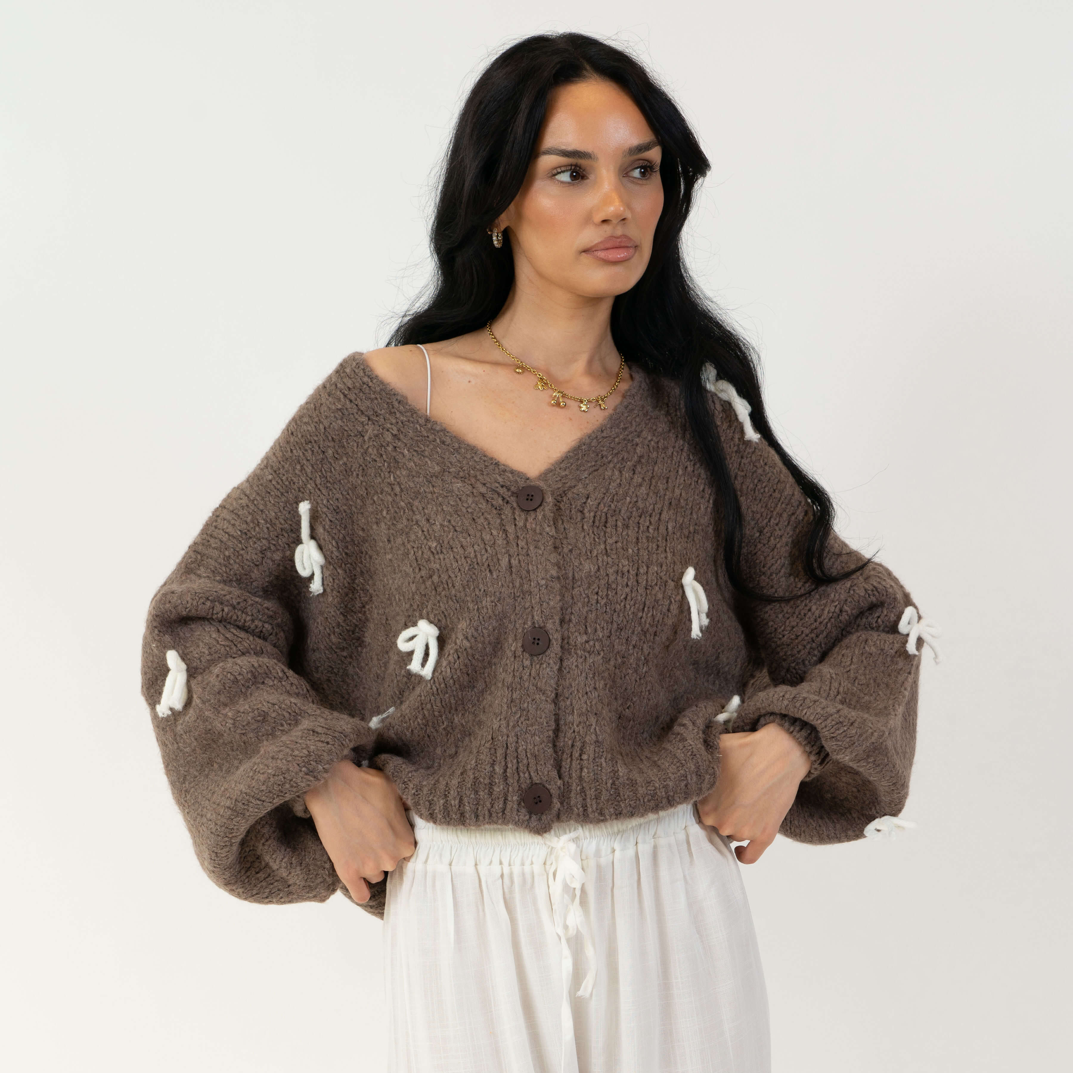 Oversize Mini Schleifen Cardigan - Image 15