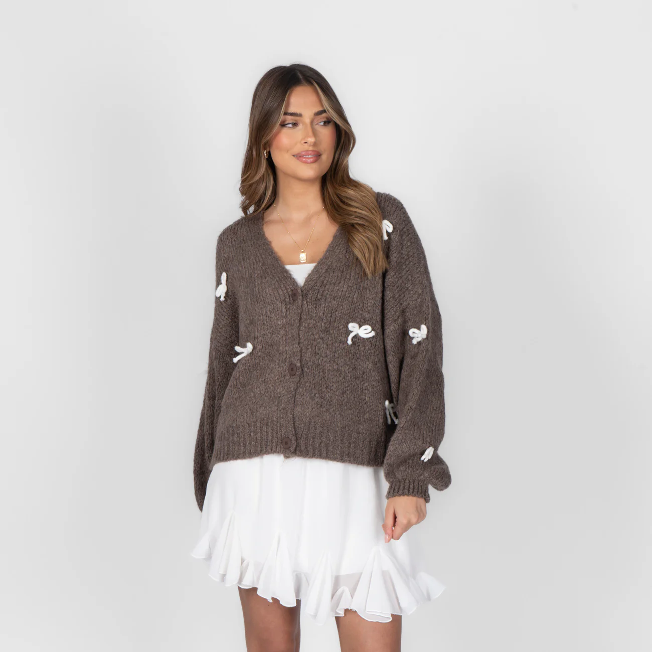 Oversize Mini Schleifen Cardigan - Image 17
