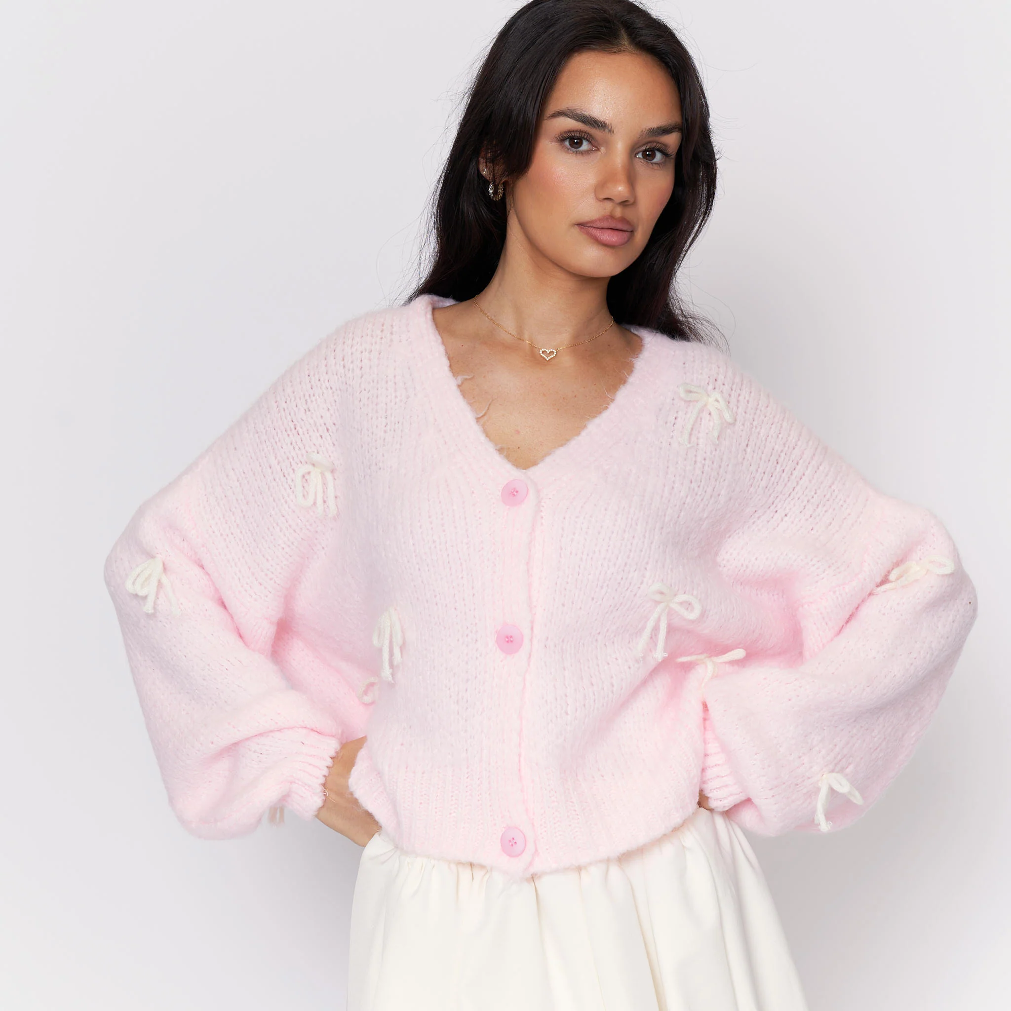 Oversize Mini Schleifen Cardigan - Image 20