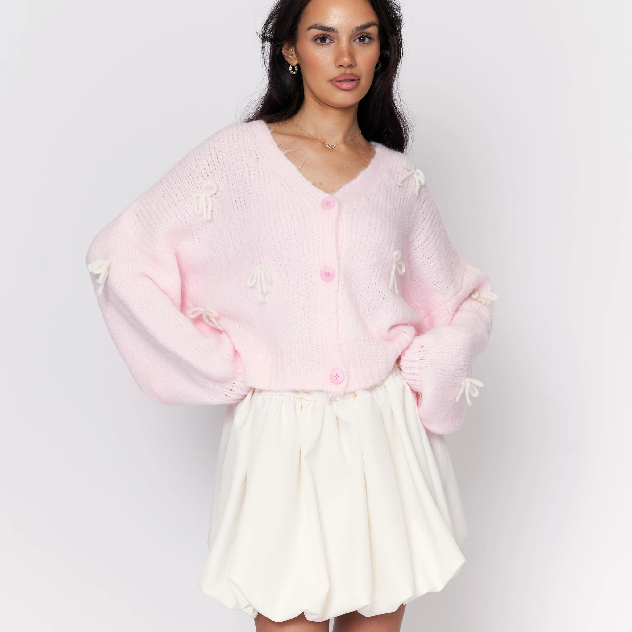 Oversize Mini Schleifen Cardigan - Image 23