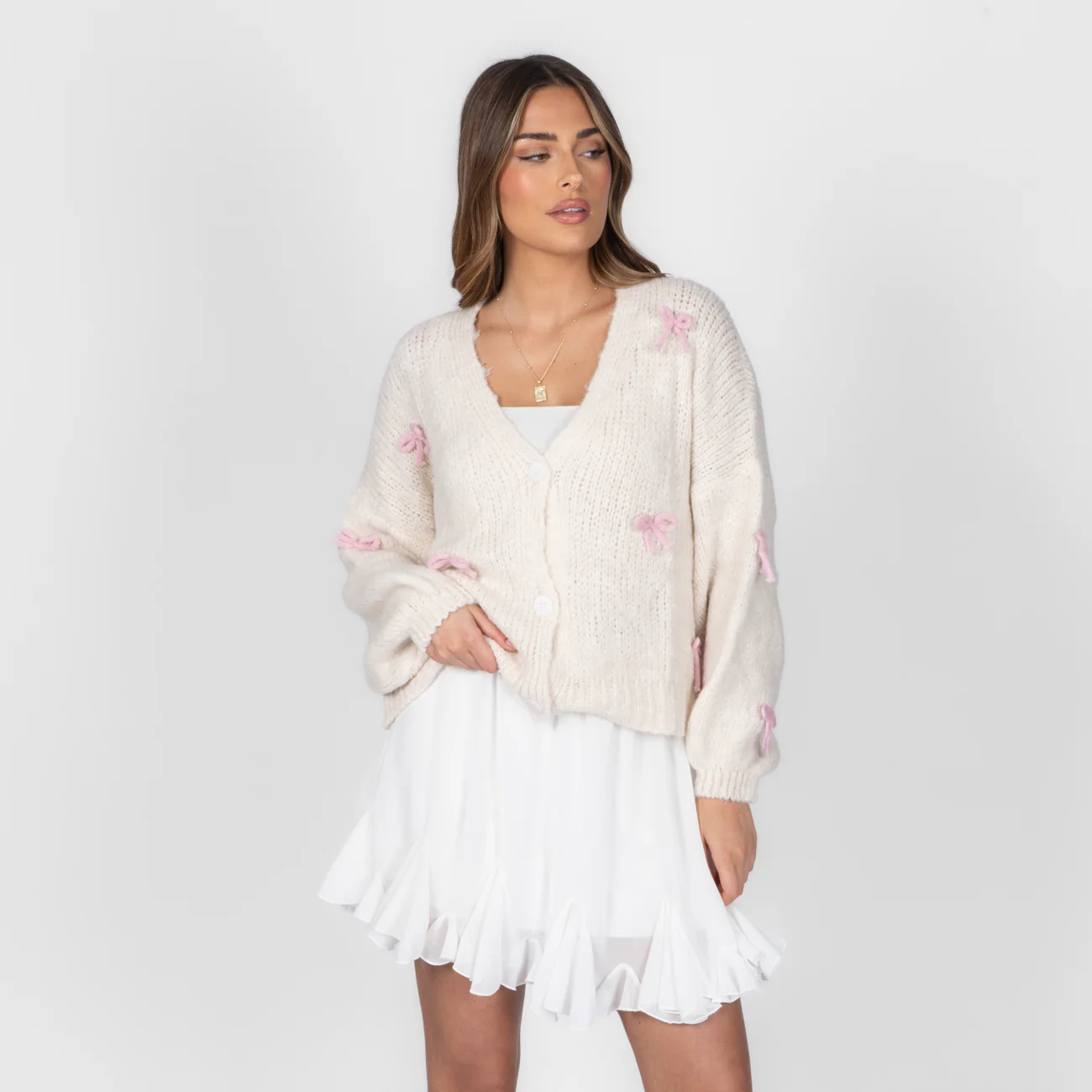 Oversize Mini Schleifen Cardigan - Image 25