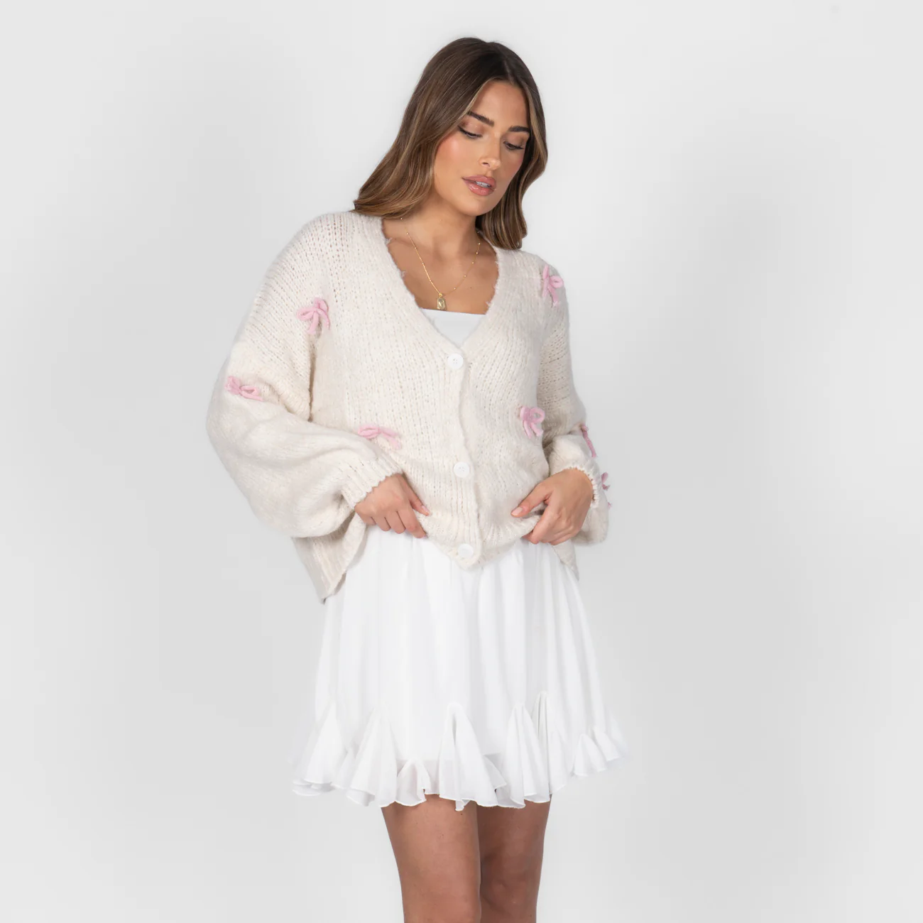 Oversize Mini Schleifen Cardigan - Image 26