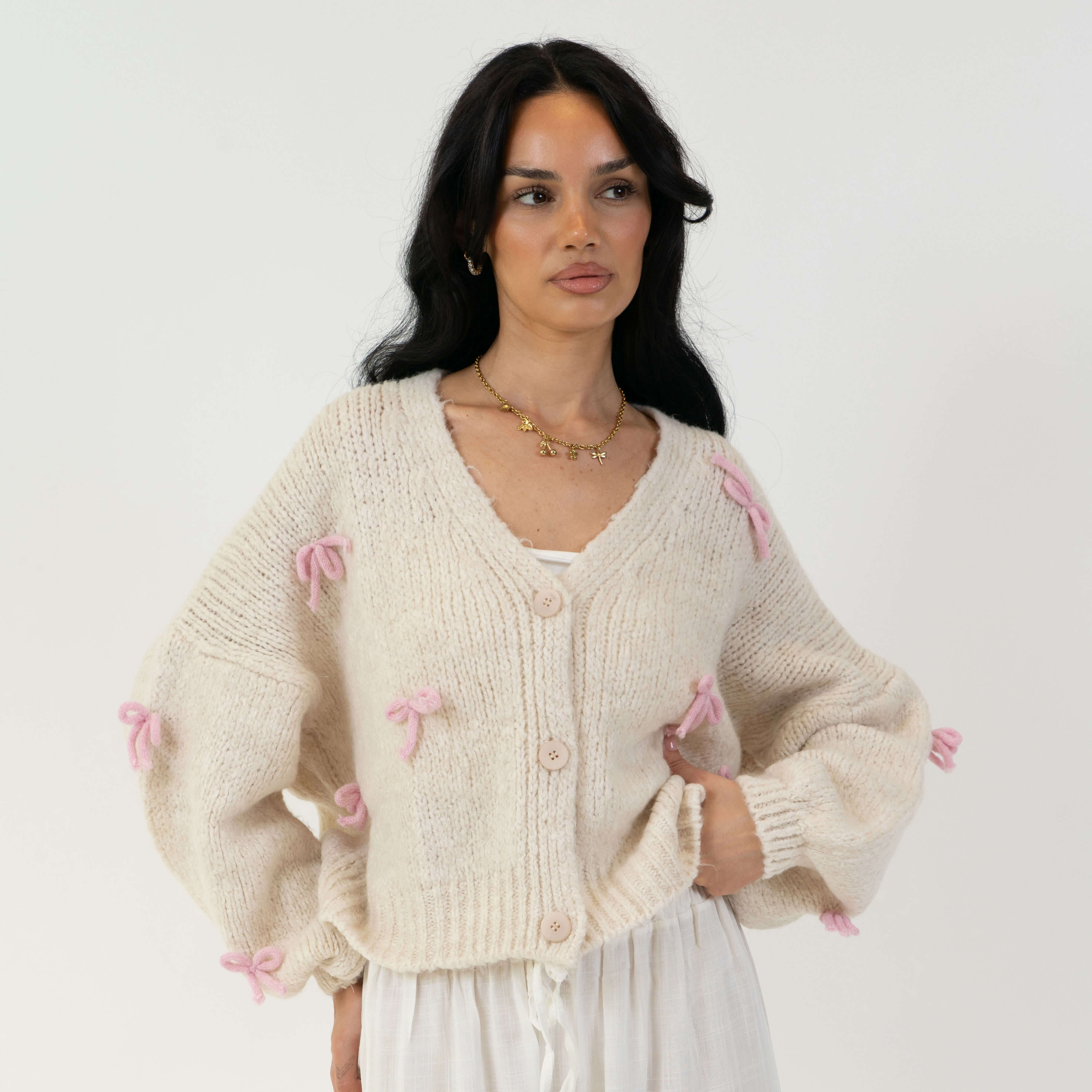 Oversize Mini Schleifen Cardigan - Image 27
