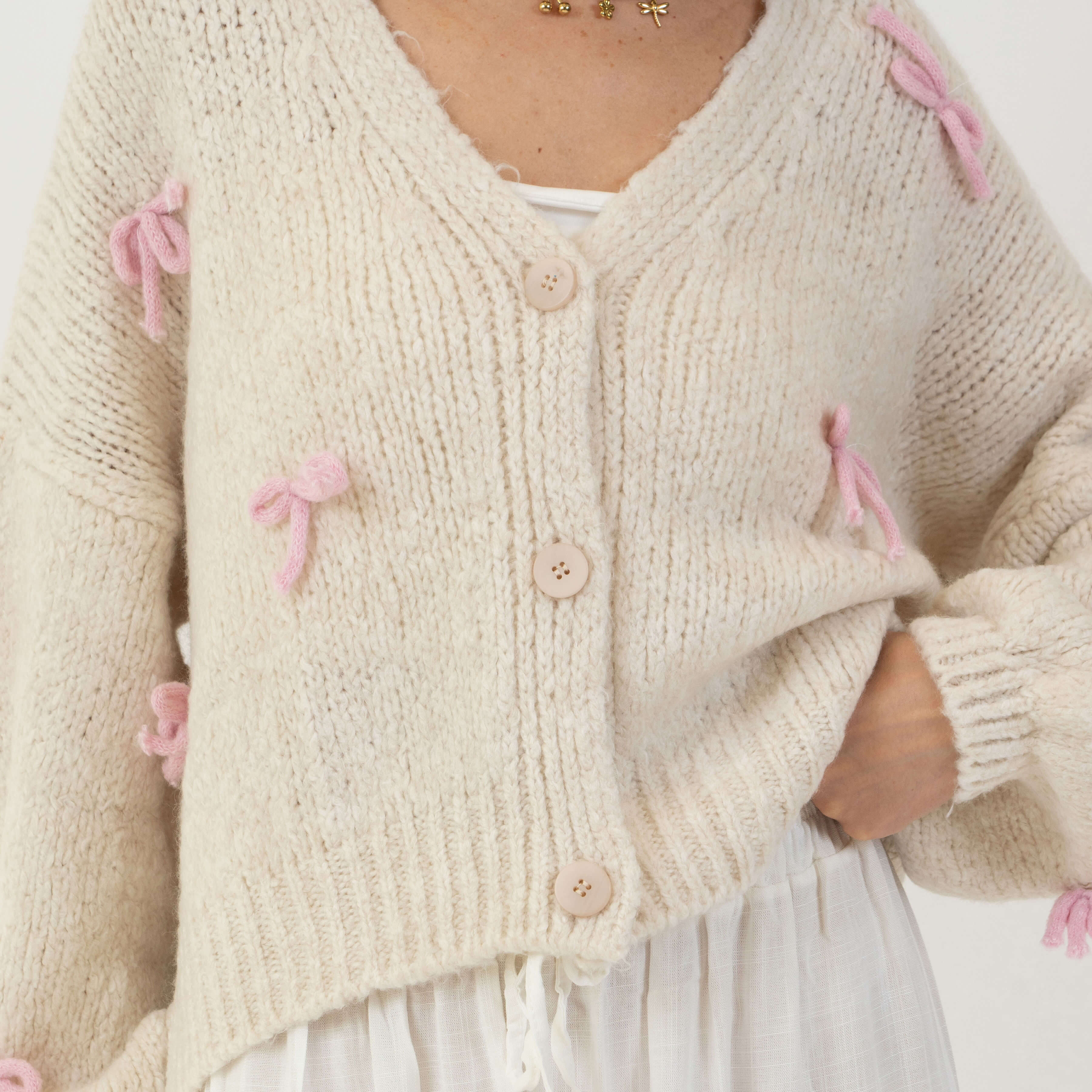 Oversize Mini Schleifen Cardigan - Image 28