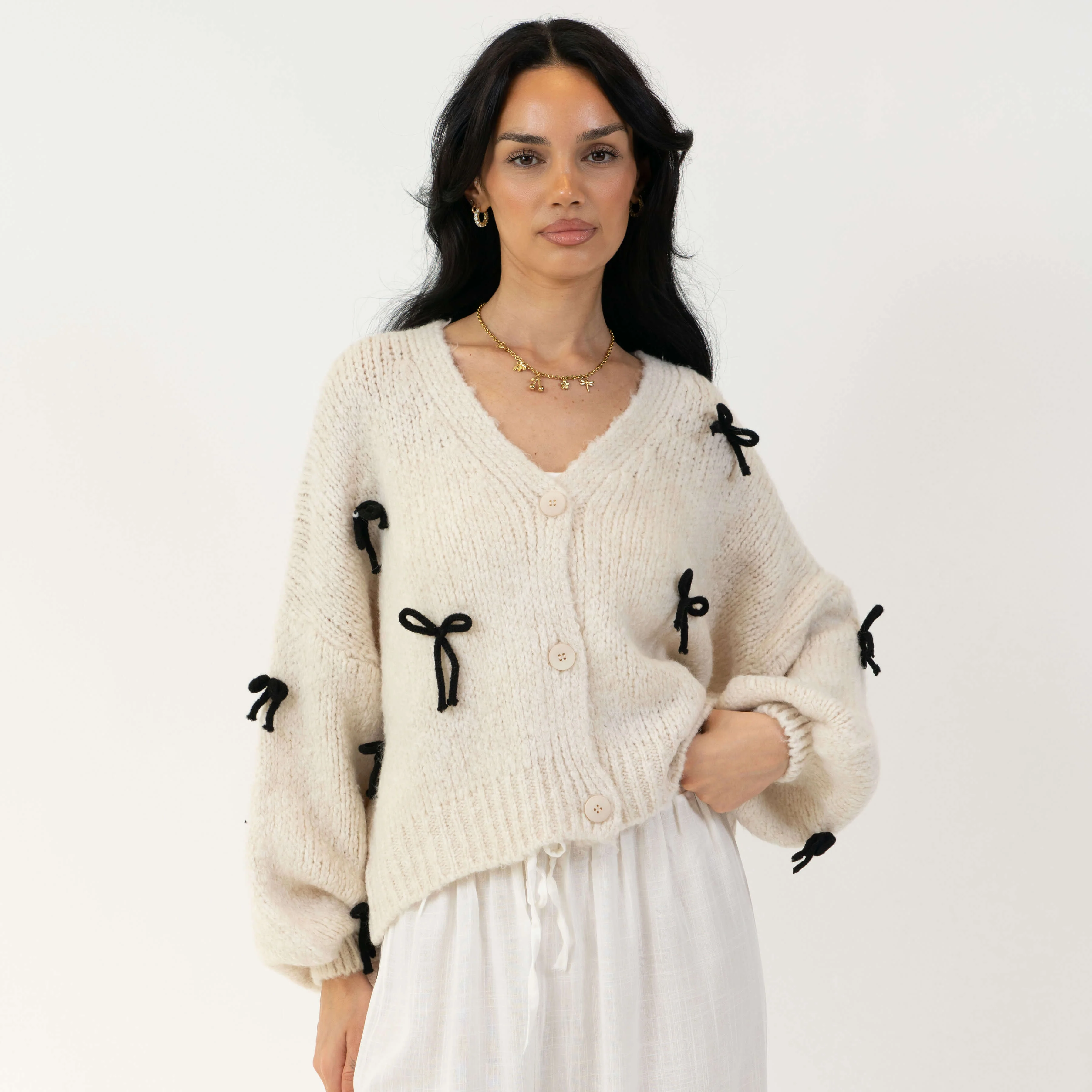 Oversize Mini Schleifen Cardigan - Image 34