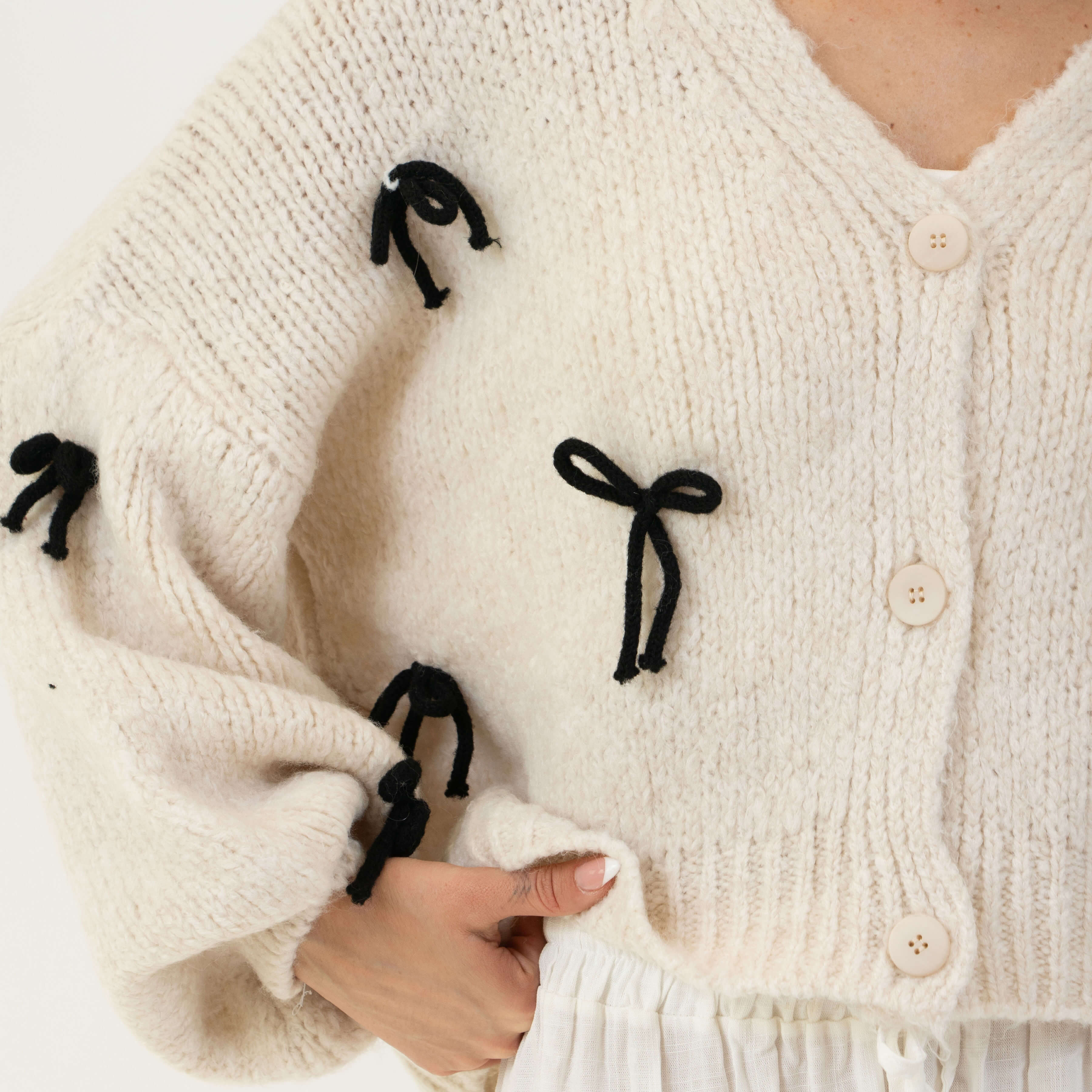 Oversize Mini Schleifen Cardigan - Image 36