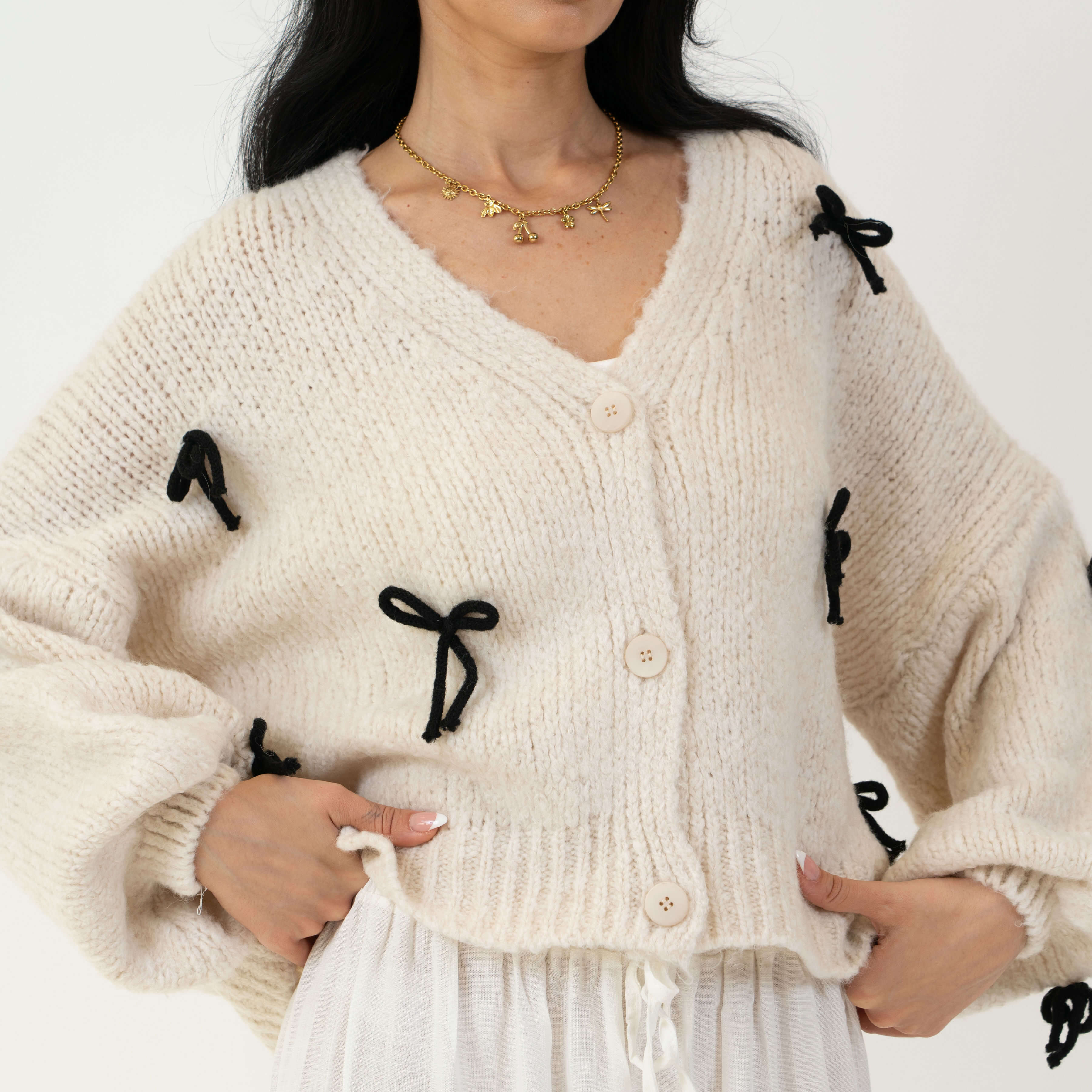Oversize Mini Schleifen Cardigan - Image 37