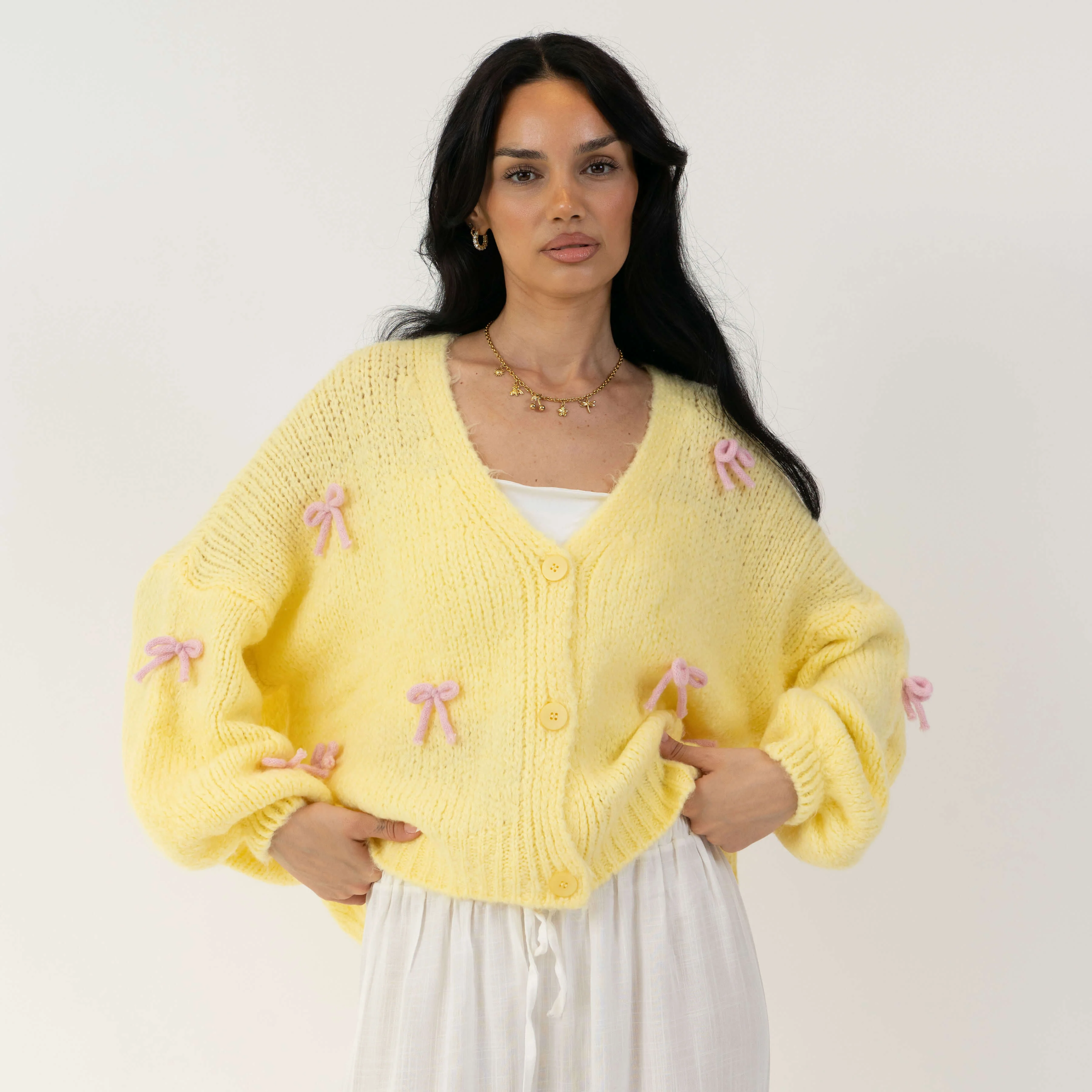 Oversize Mini Schleifen Cardigan - Image 38
