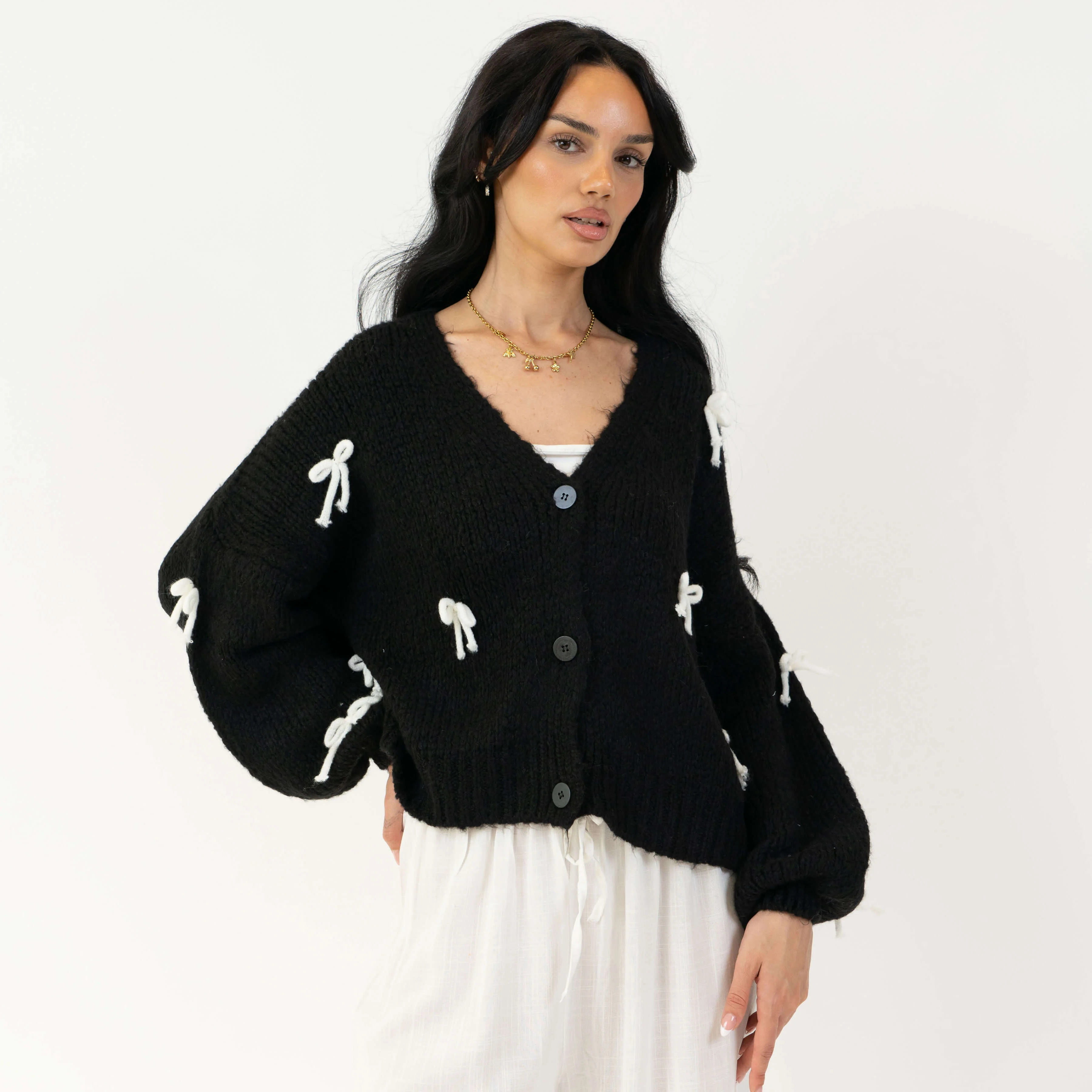 Oversize Mini Schleifen Cardigan - Image 39
