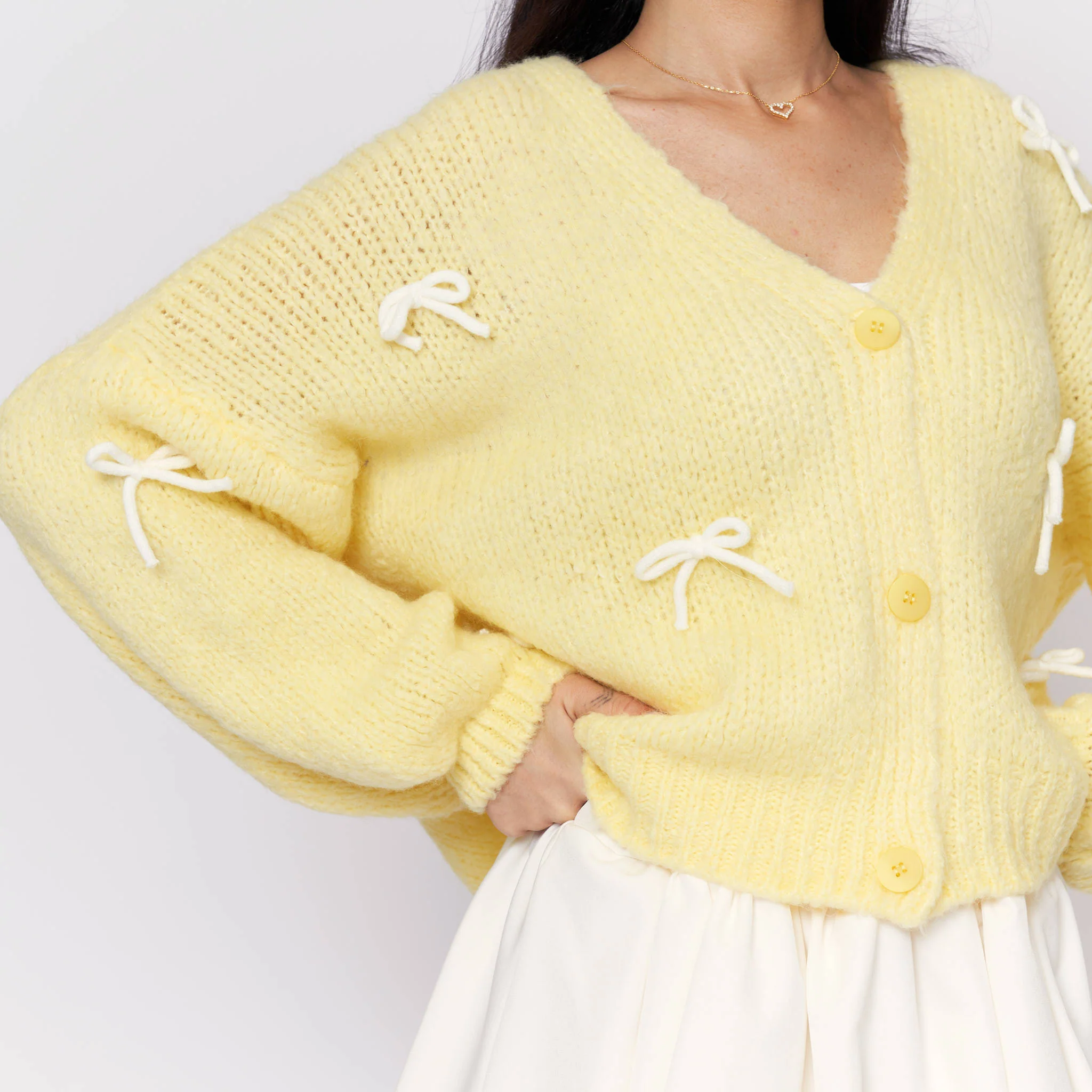 Oversize Mini Schleifen Cardigan - Image 4