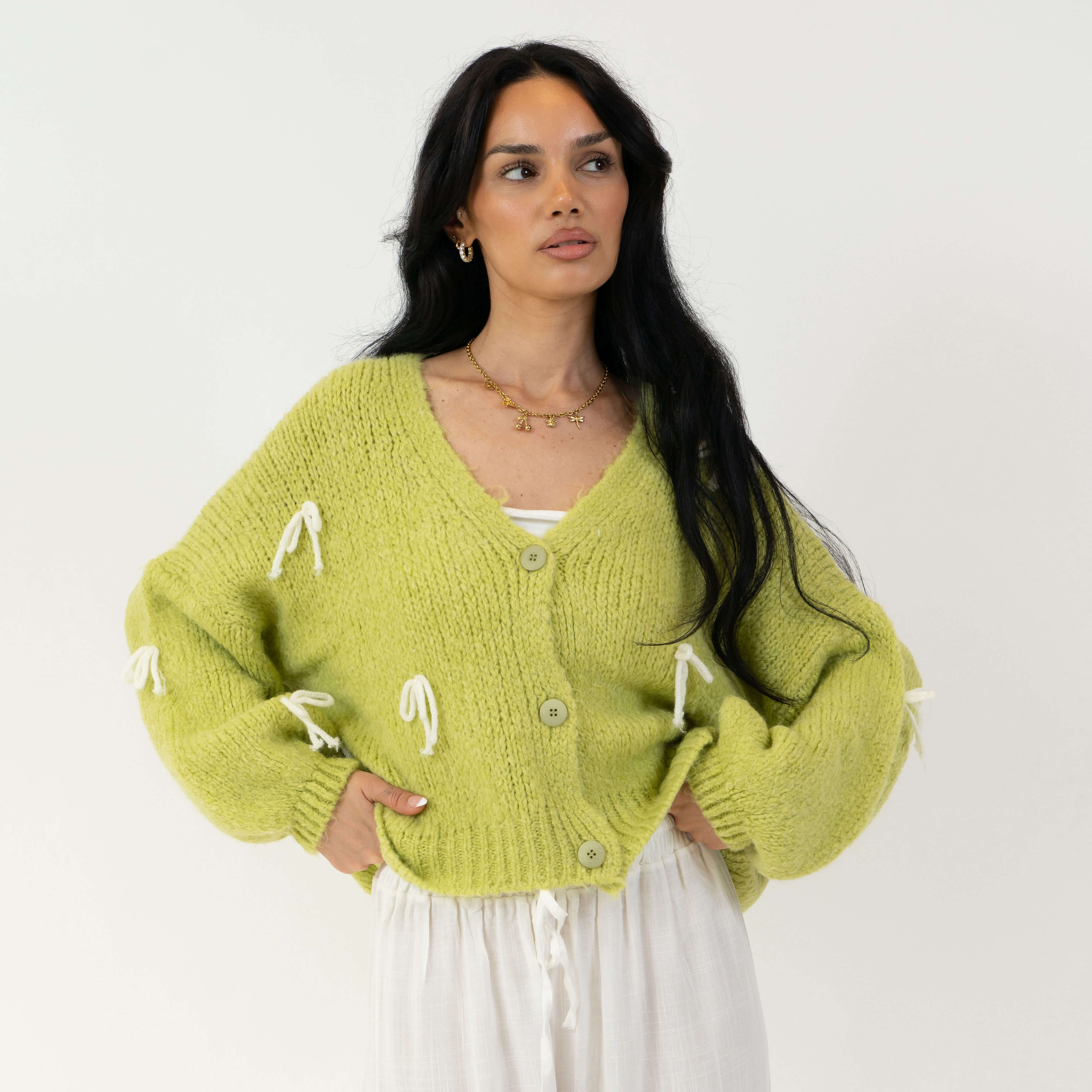 Oversize Mini Schleifen Cardigan - Image 40
