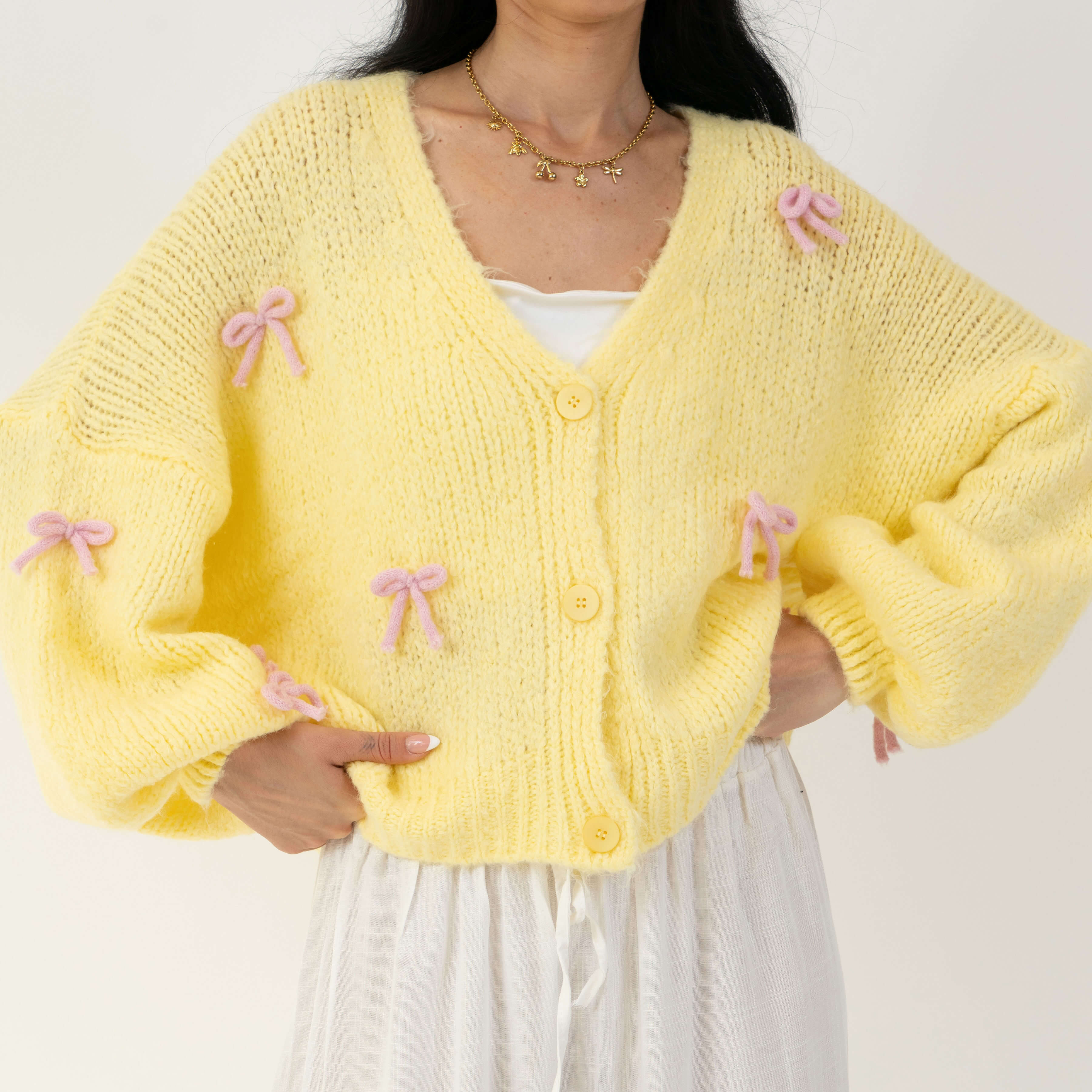 Oversize Mini Schleifen Cardigan - Image 42