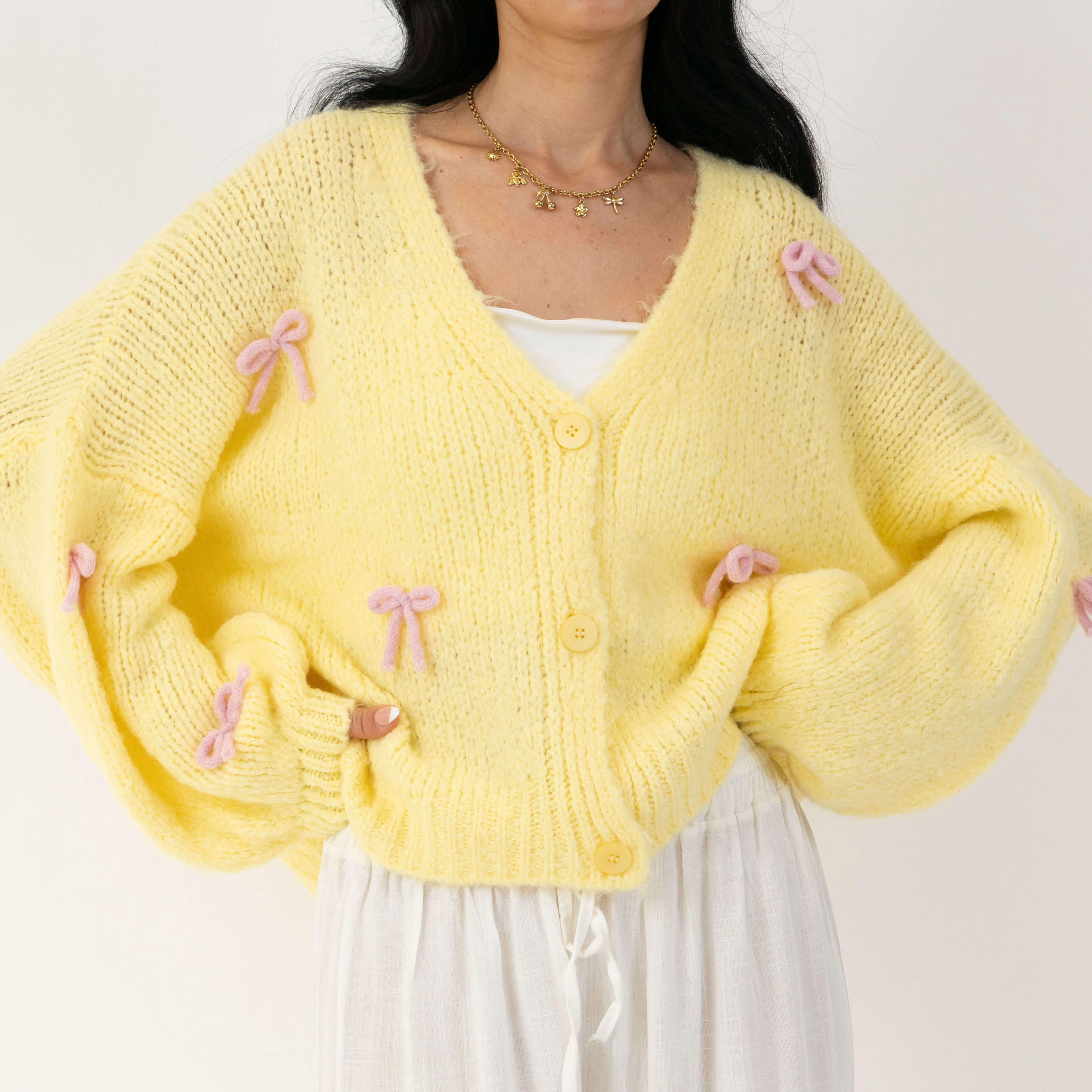 Oversize Mini Schleifen Cardigan - Image 43