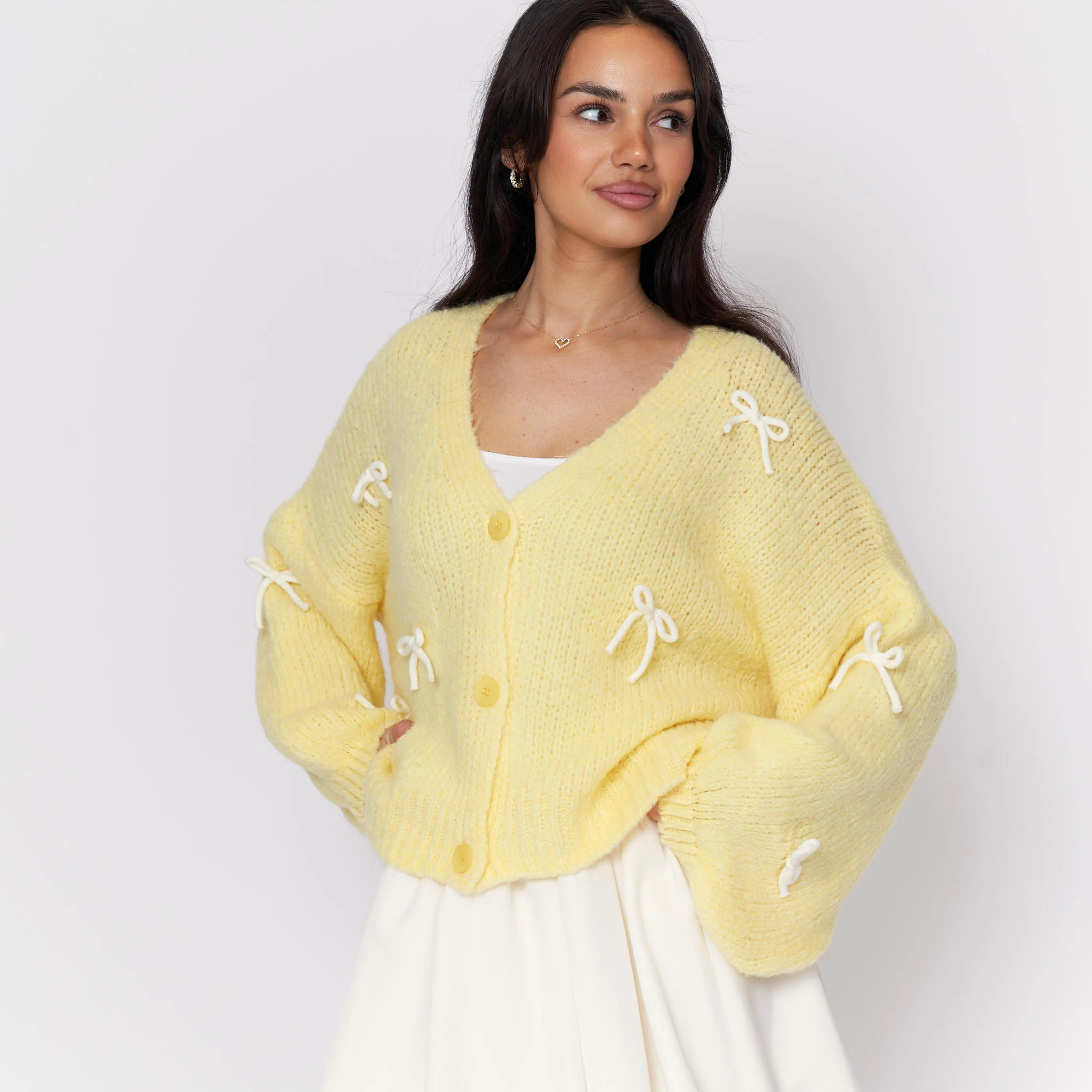 Oversize Mini Schleifen Cardigan - Image 8