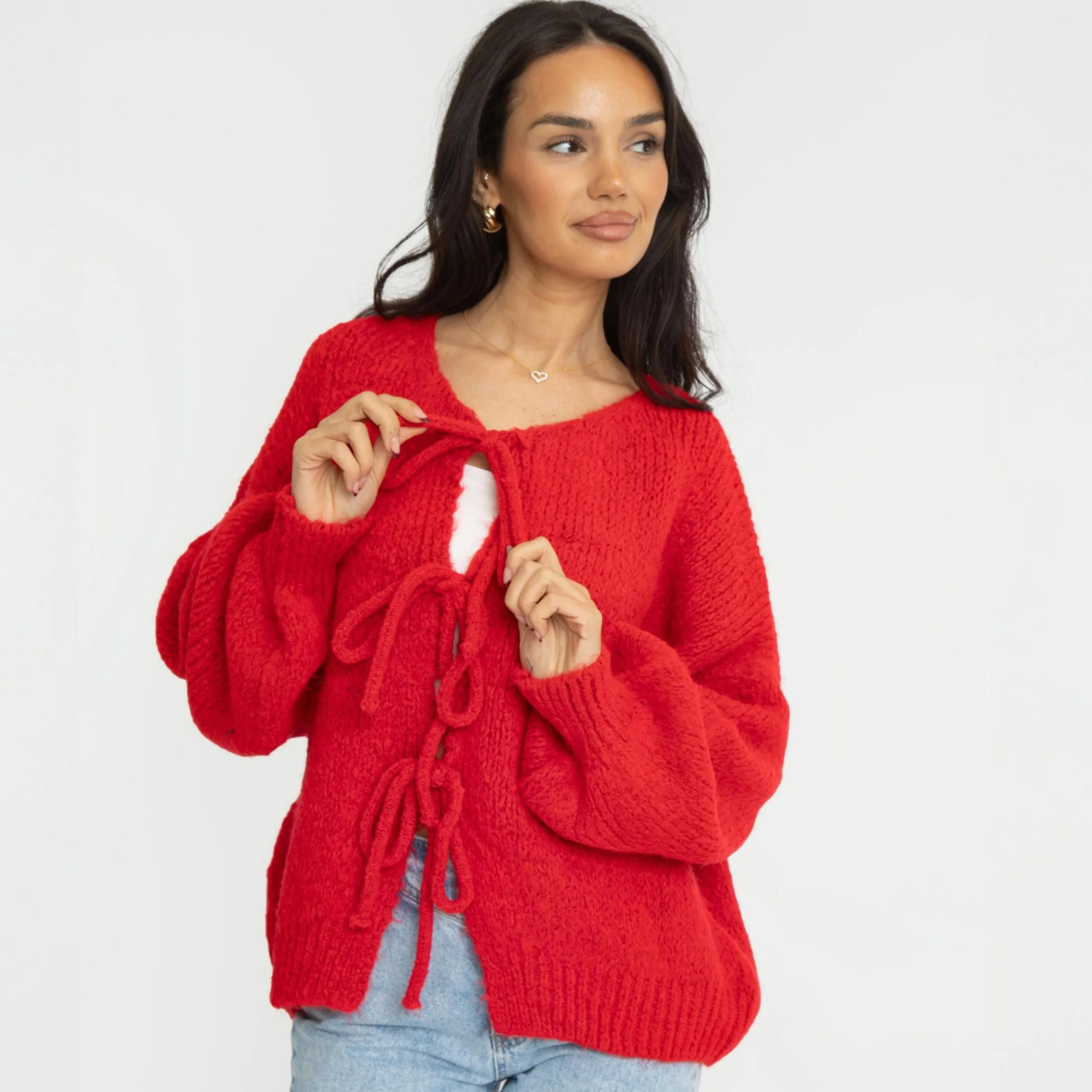 Oversized Cardigan mit Schleifen - Image 41