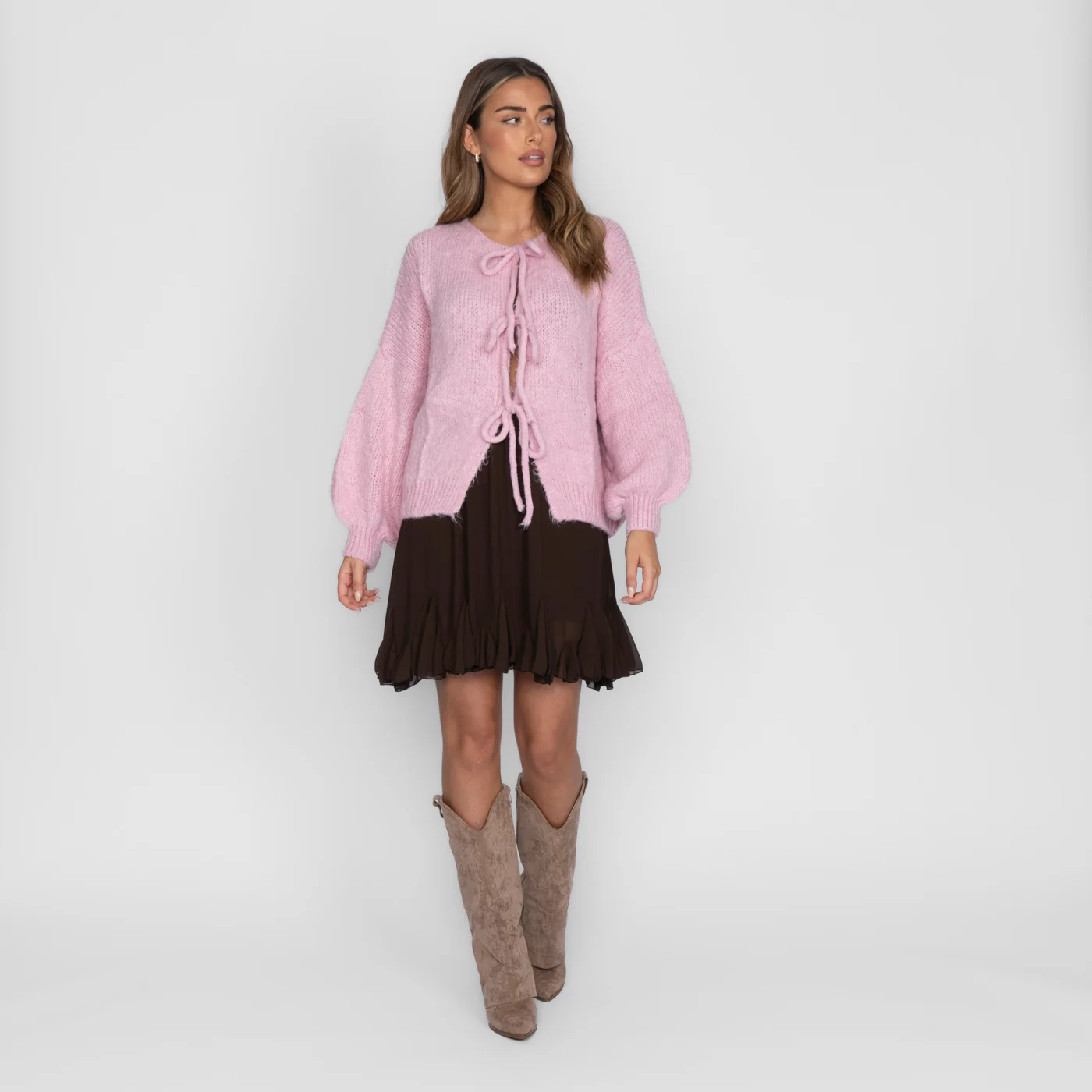 Oversized Cardigan mit Schleifen - Image 8