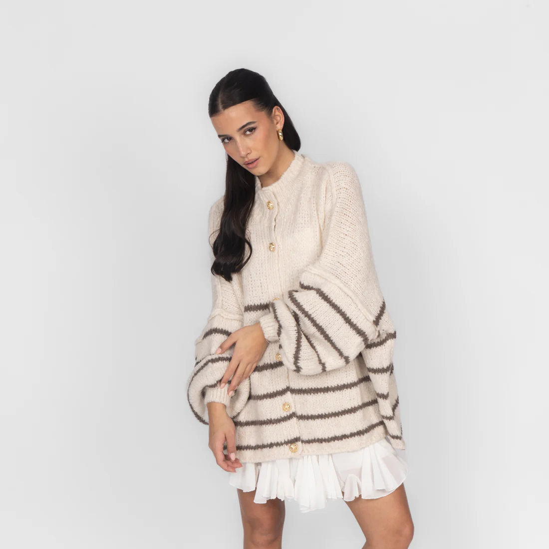 Oversized Cardigan „CozyGlam“ – Stripe Edition - Image 18