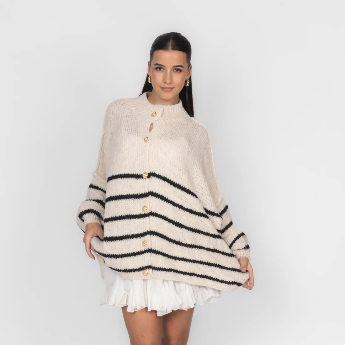 Oversized Cardigan „CozyGlam“ – Stripe Edition - Image 21