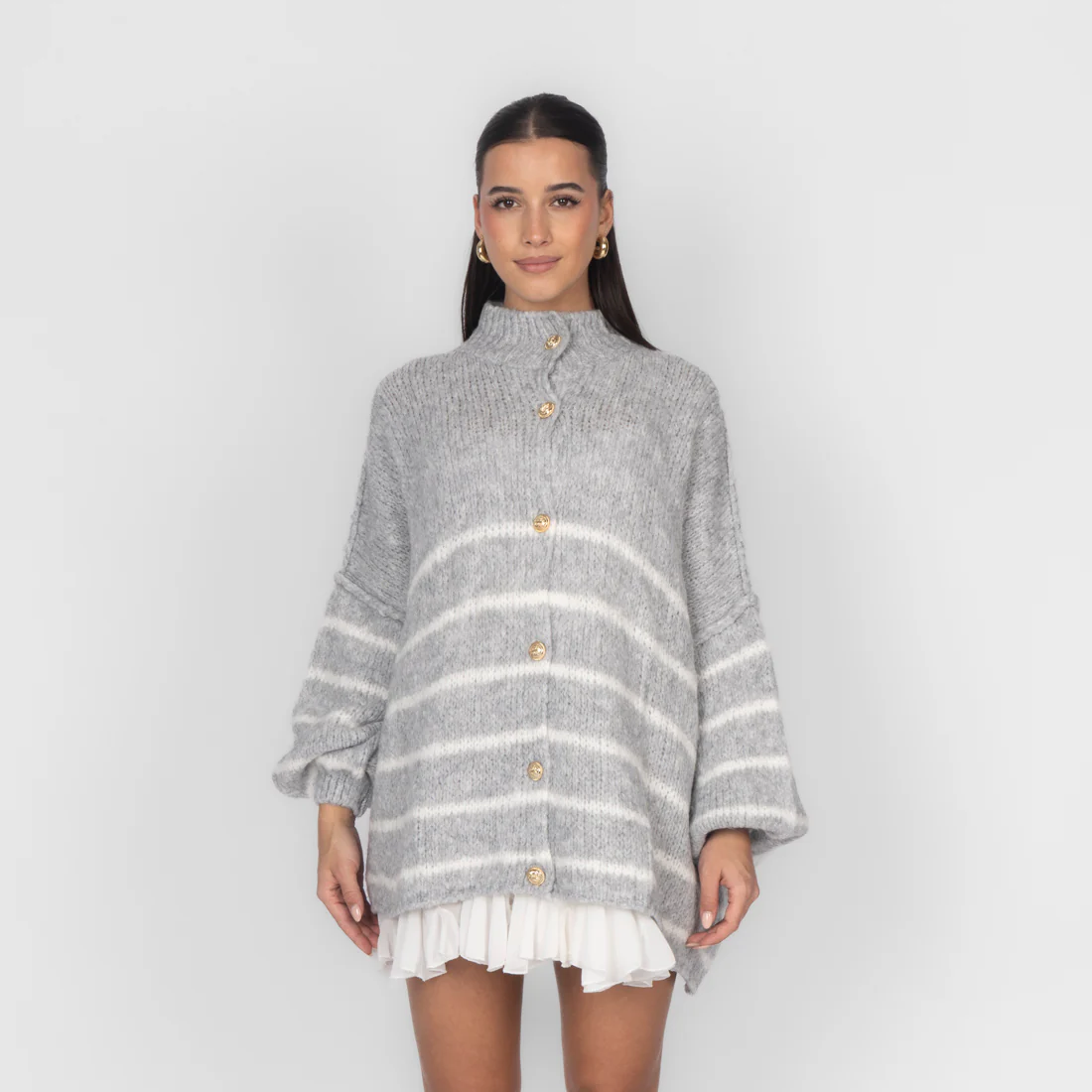 Oversized Cardigan „CozyGlam“ – Stripe Edition - Image 22