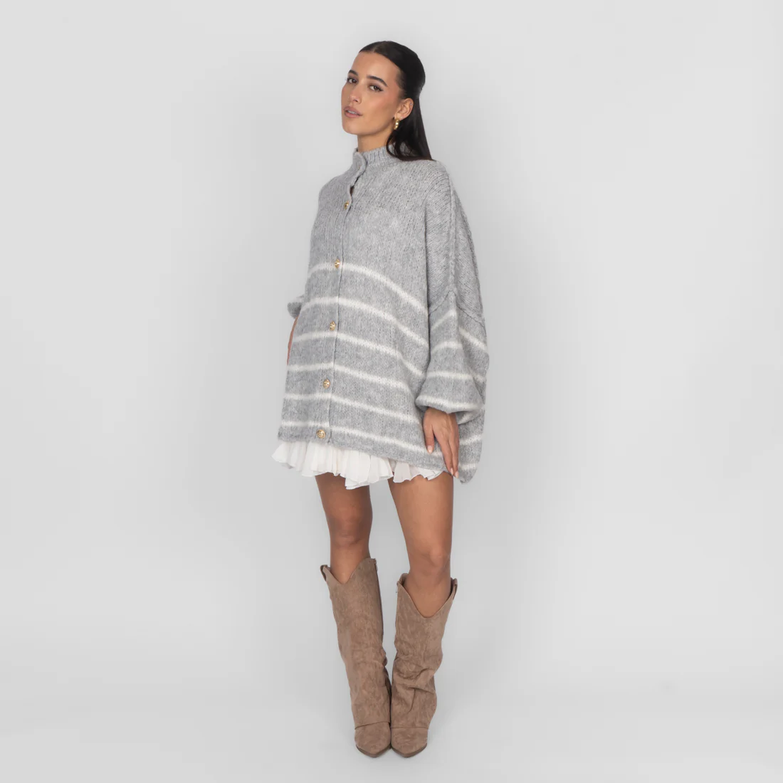 Oversized Cardigan „CozyGlam“ – Stripe Edition - Image 23