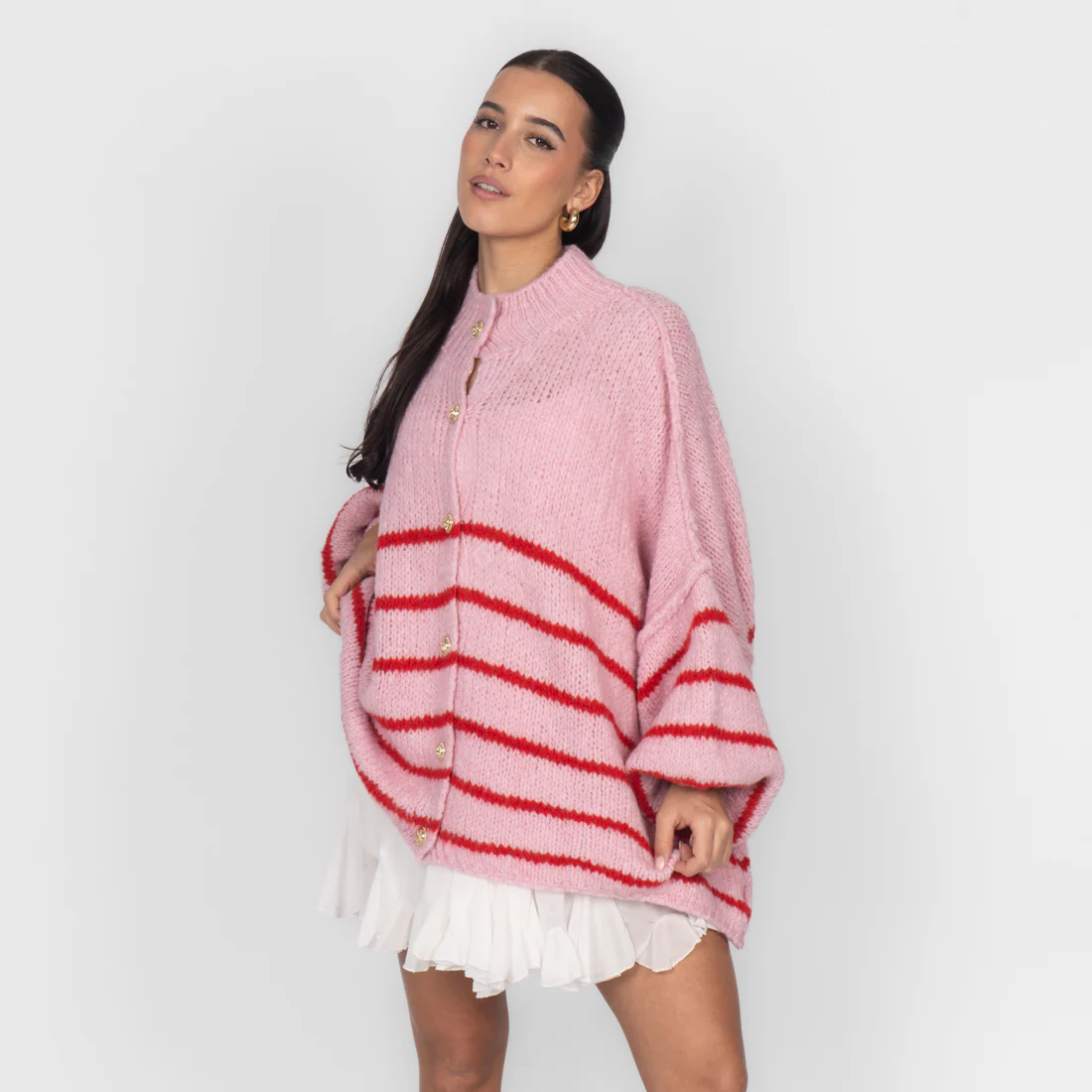 Oversized Cardigan „CozyGlam“ – Stripe Edition - Image 29