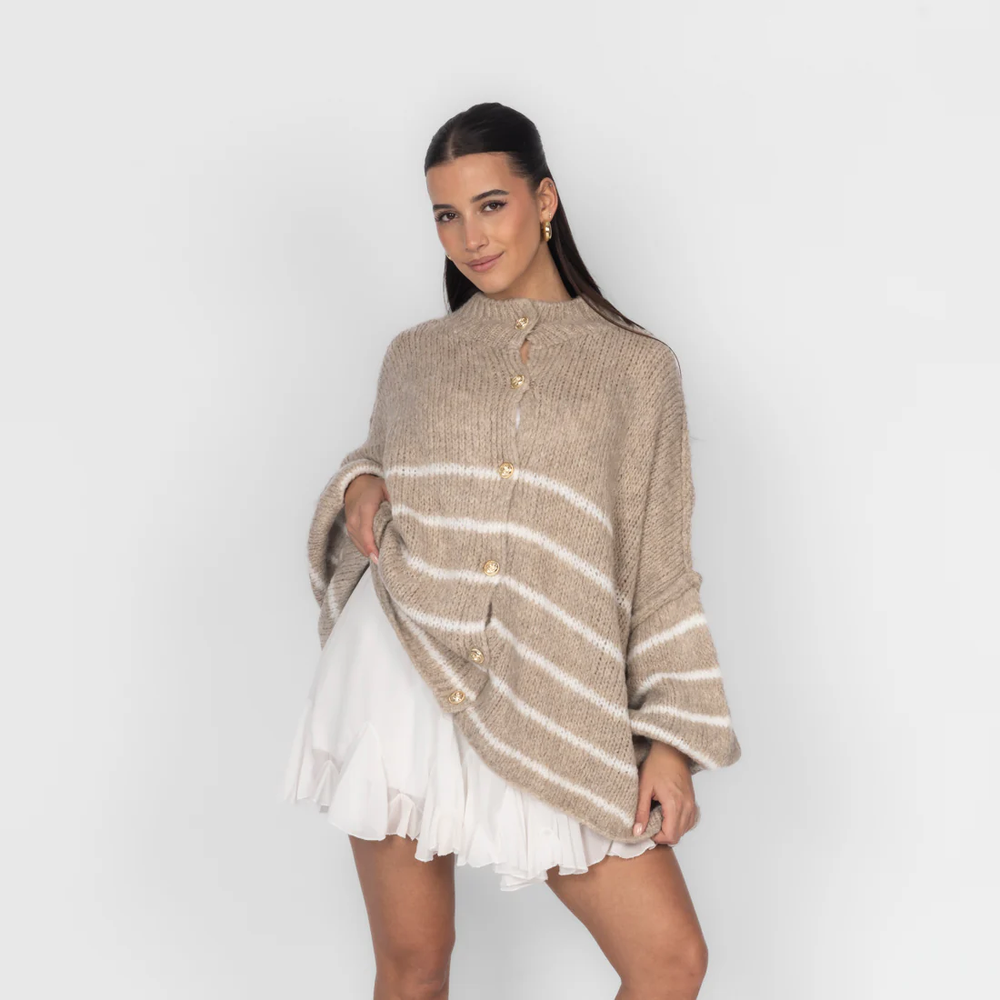 Oversized Cardigan „CozyGlam“ – Stripe Edition - Image 3