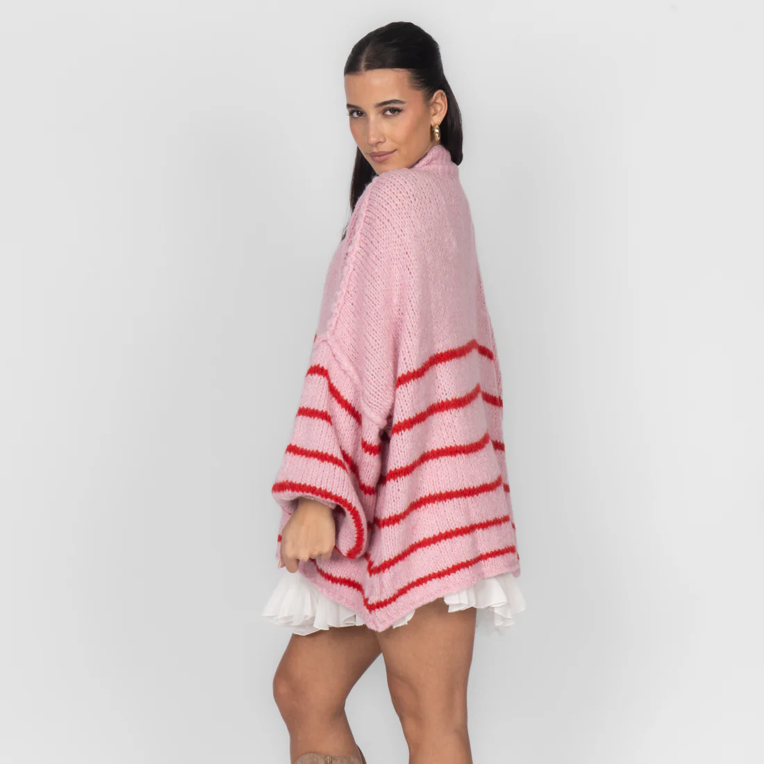 Oversized Cardigan „CozyGlam“ – Stripe Edition - Image 33