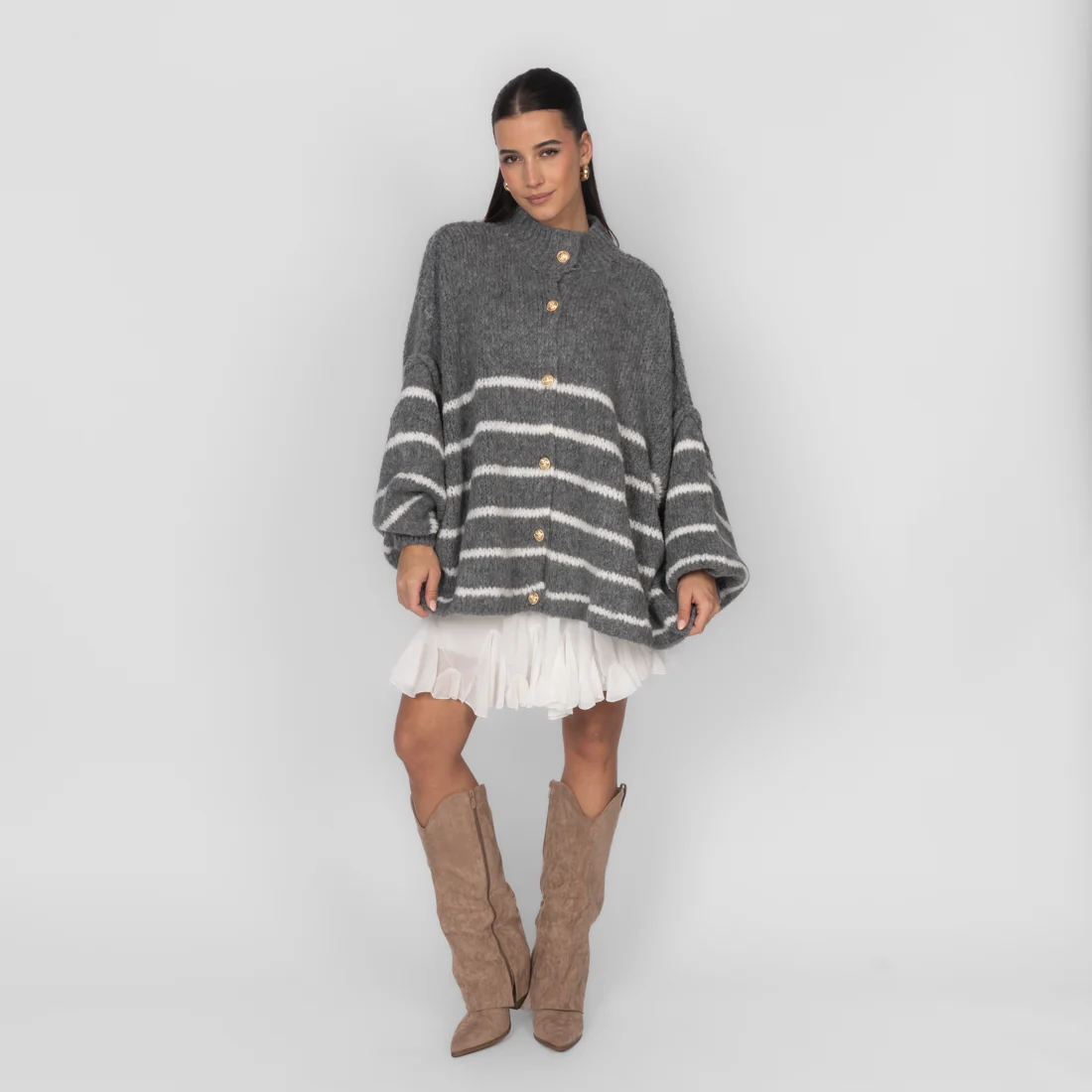 Oversized Cardigan „CozyGlam“ – Stripe Edition - Image 36