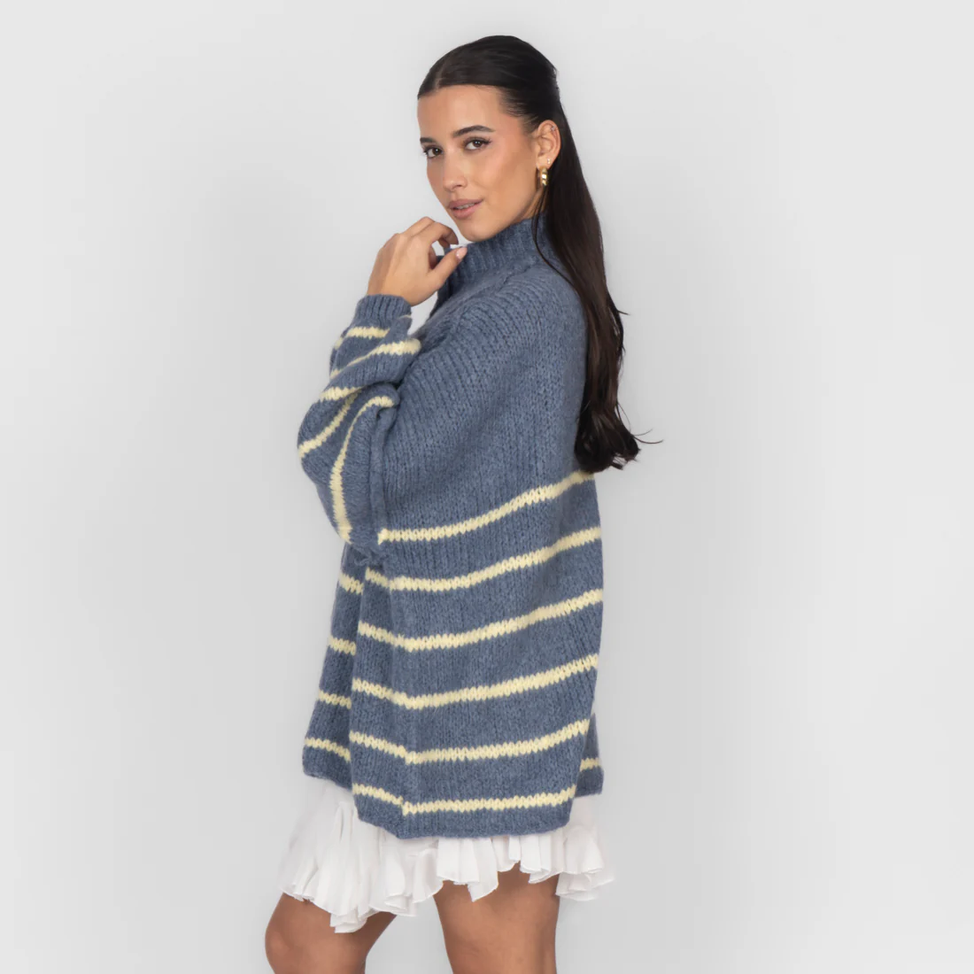 Oversized Cardigan „CozyGlam“ – Stripe Edition - Image 44