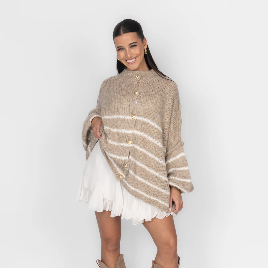 Oversized Cardigan „CozyGlam“ – Stripe Edition - Image 5