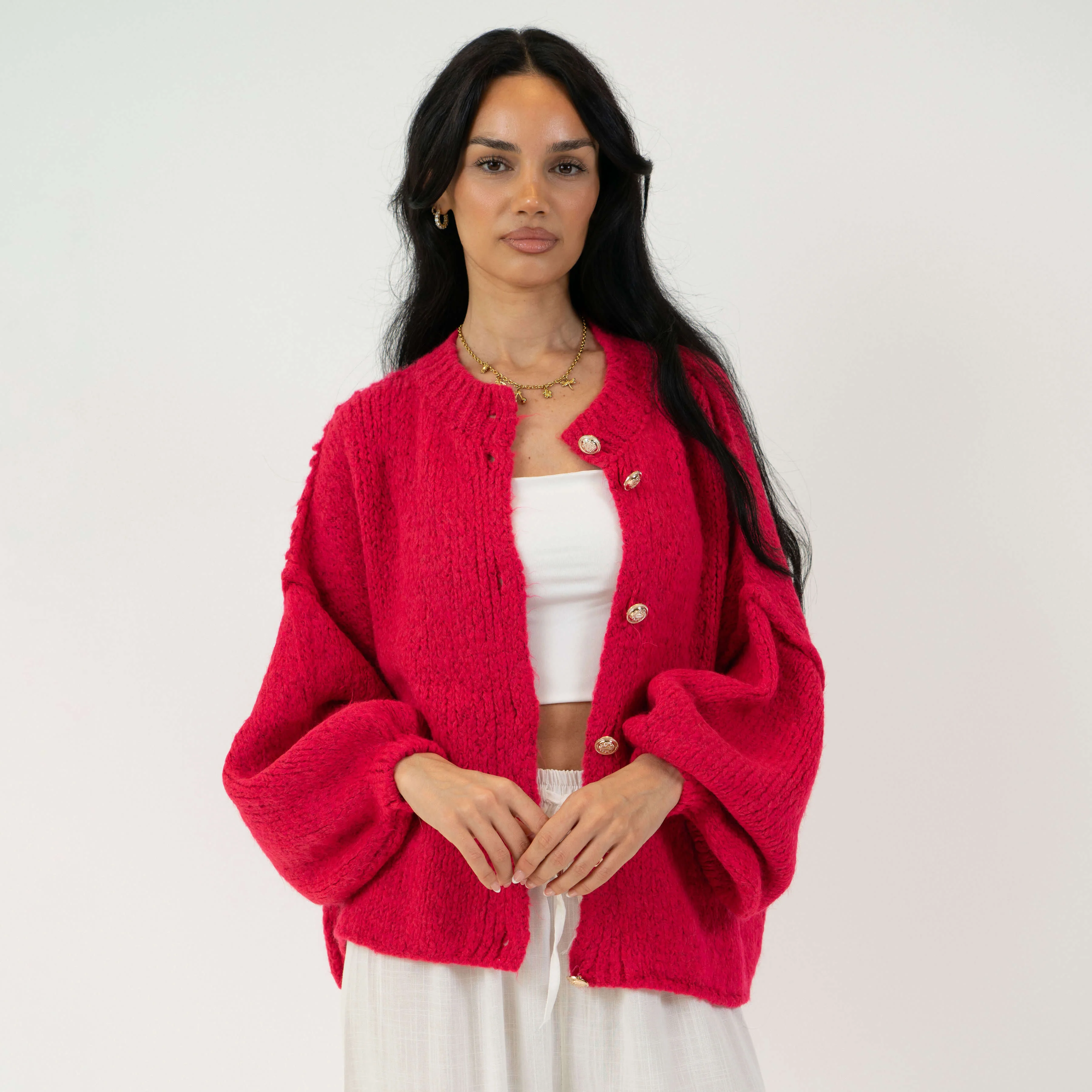 Oversized Cardigan Short "CozyGlam" - Image 46