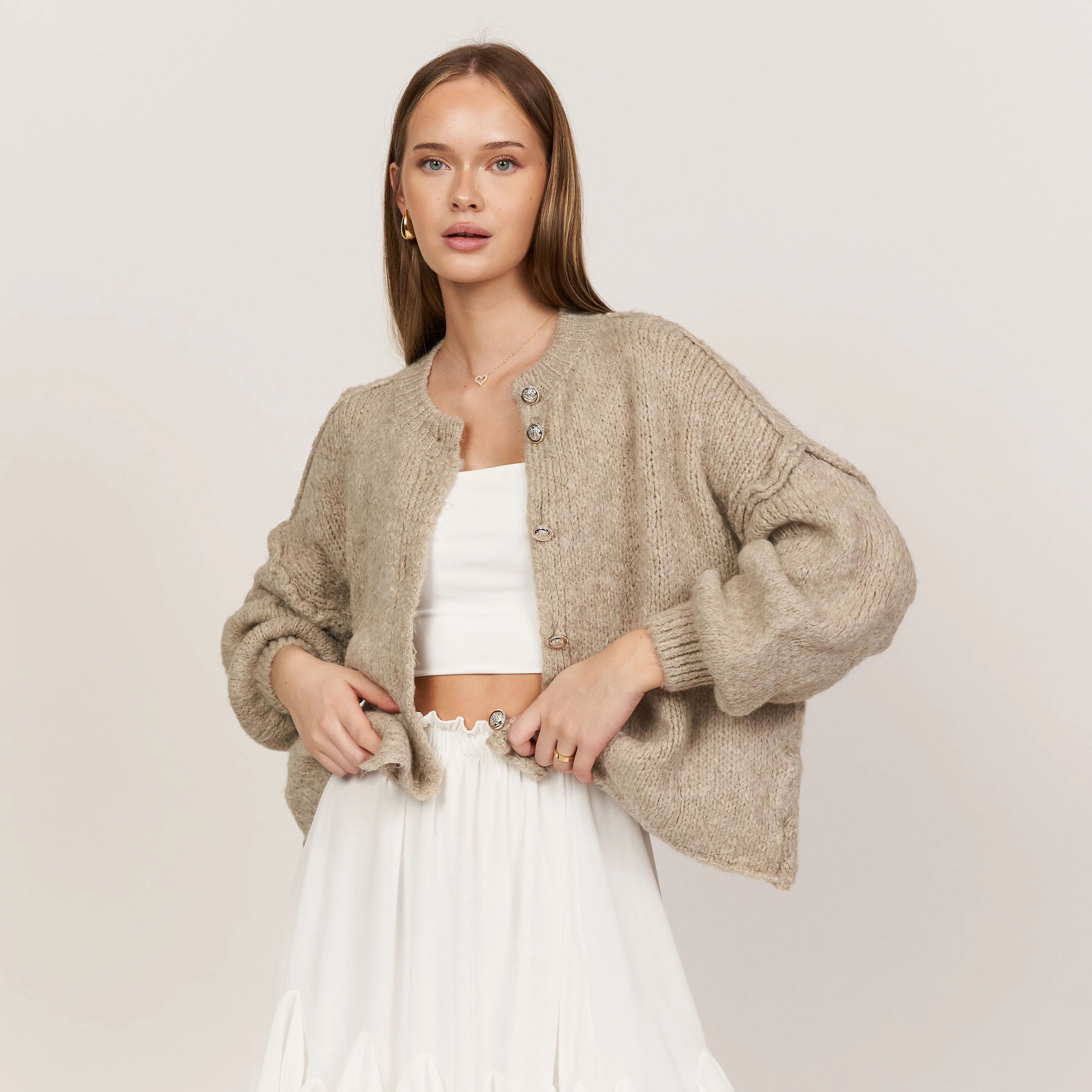 Oversized Cardigan Short "CozyGlam" - Image 48