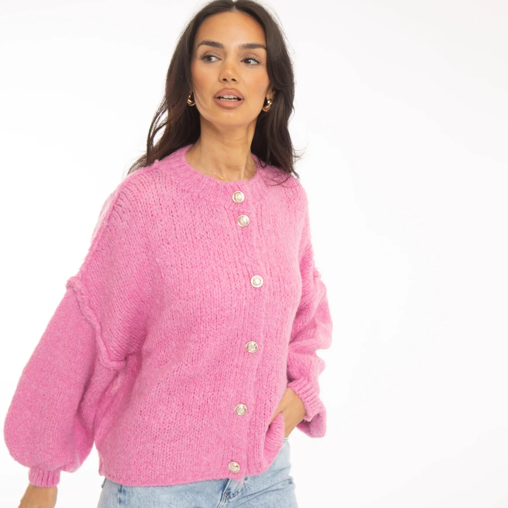 Oversized Cardigan Short "CozyGlam" - Image 53
