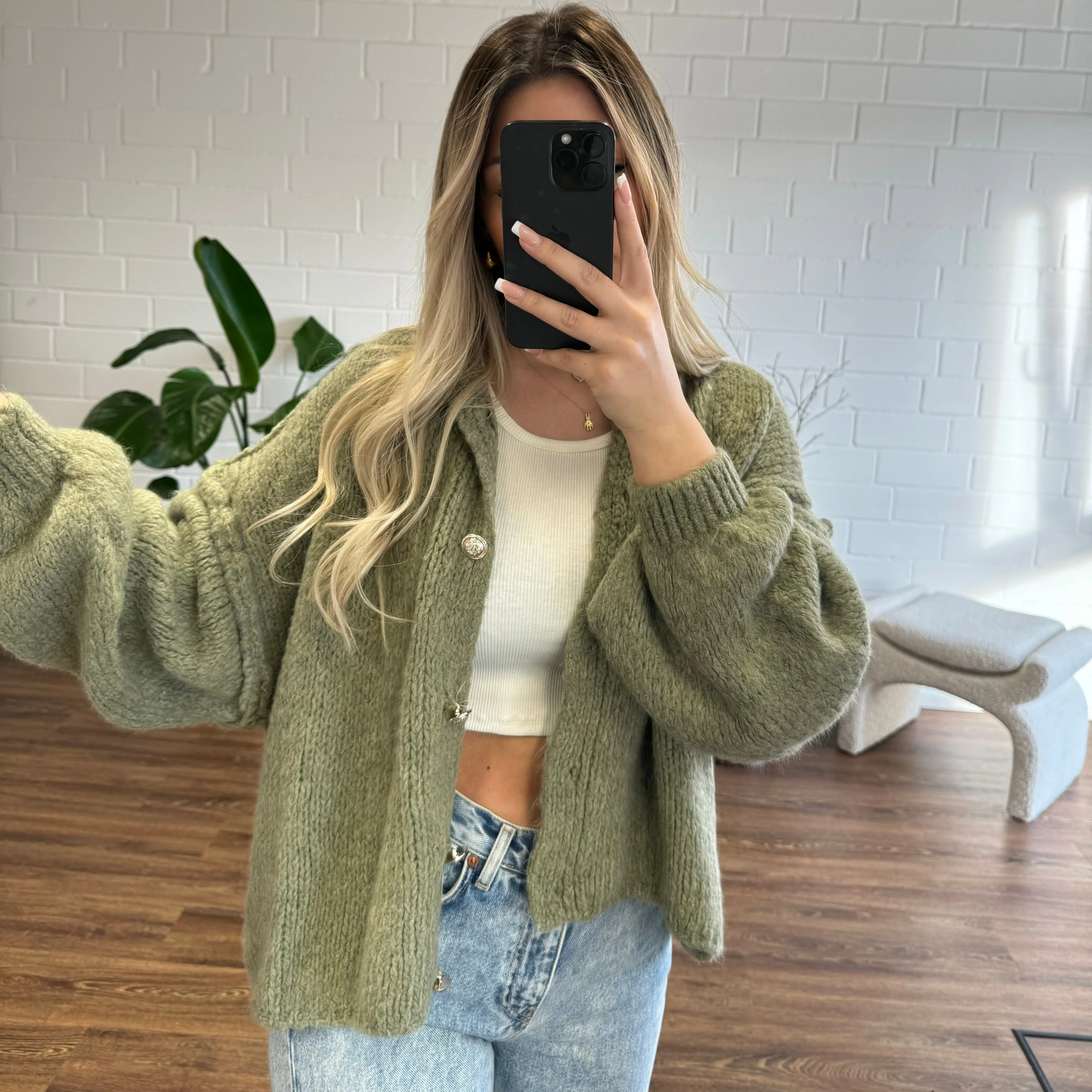 Oversized Cardigan Short "CozyGlam" - Image 68