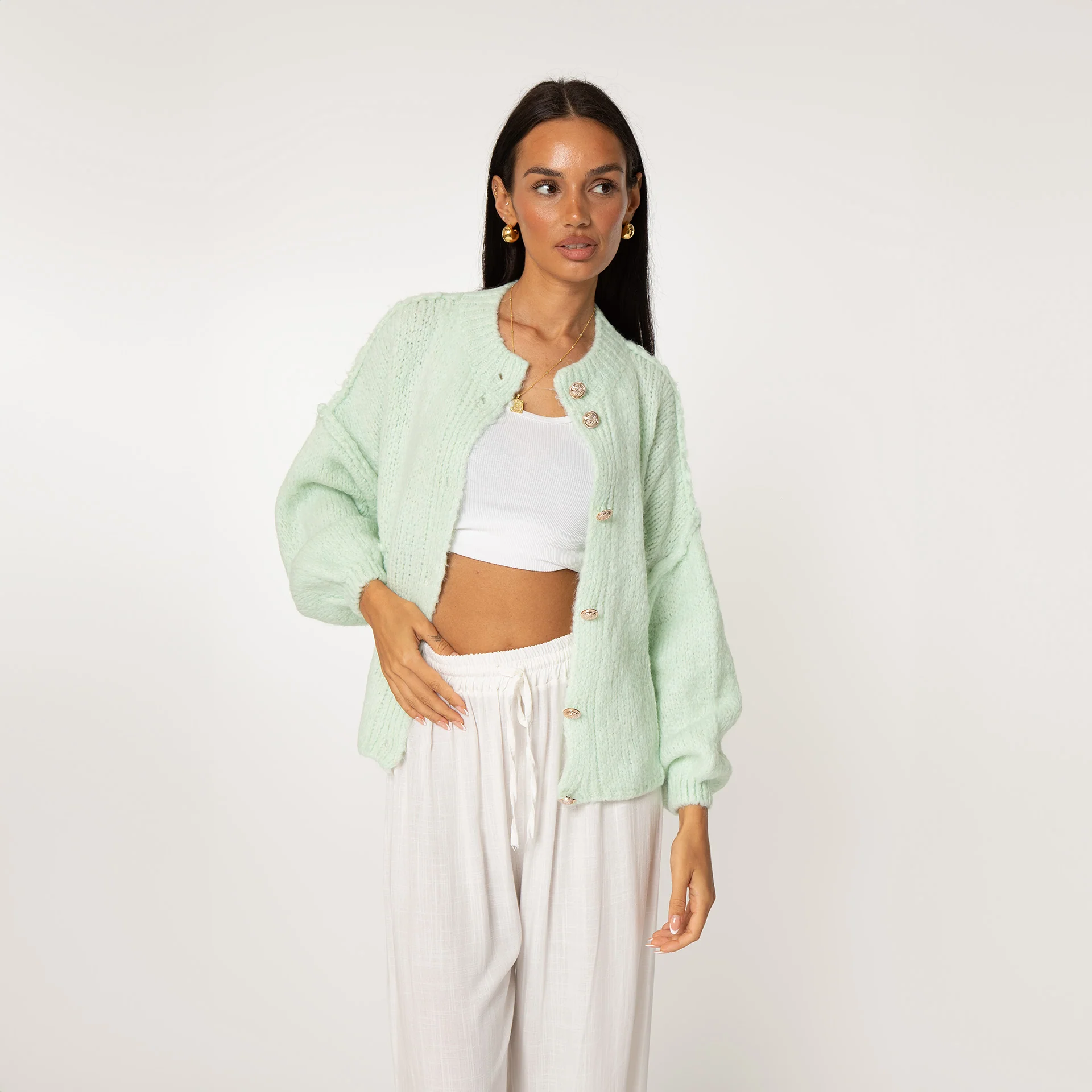 Oversized Cardigan Short "CozyGlam" - Image 73